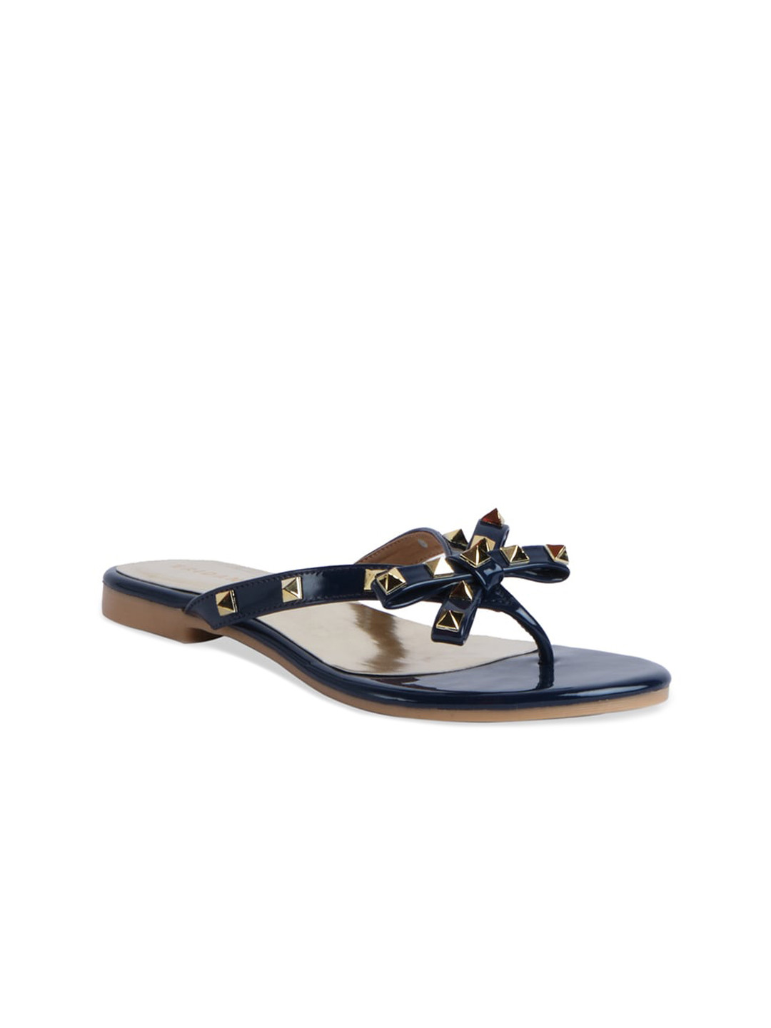 

ERIDANI Pecan Embellished Flats, Navy blue