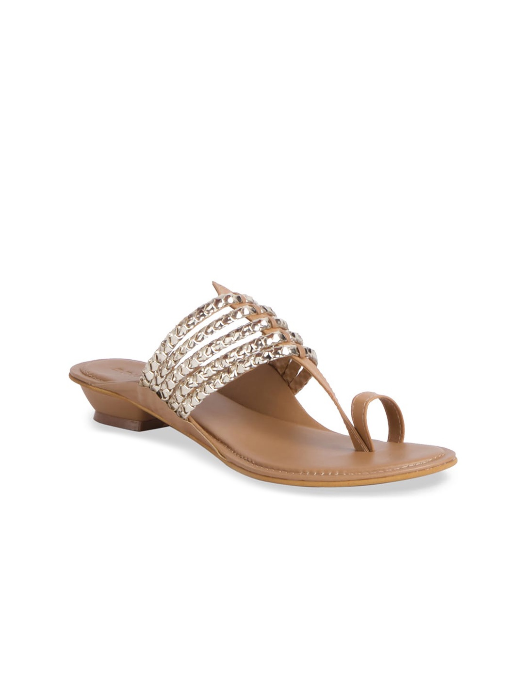

ERIDANI Women Beige Textured One Toe Flats