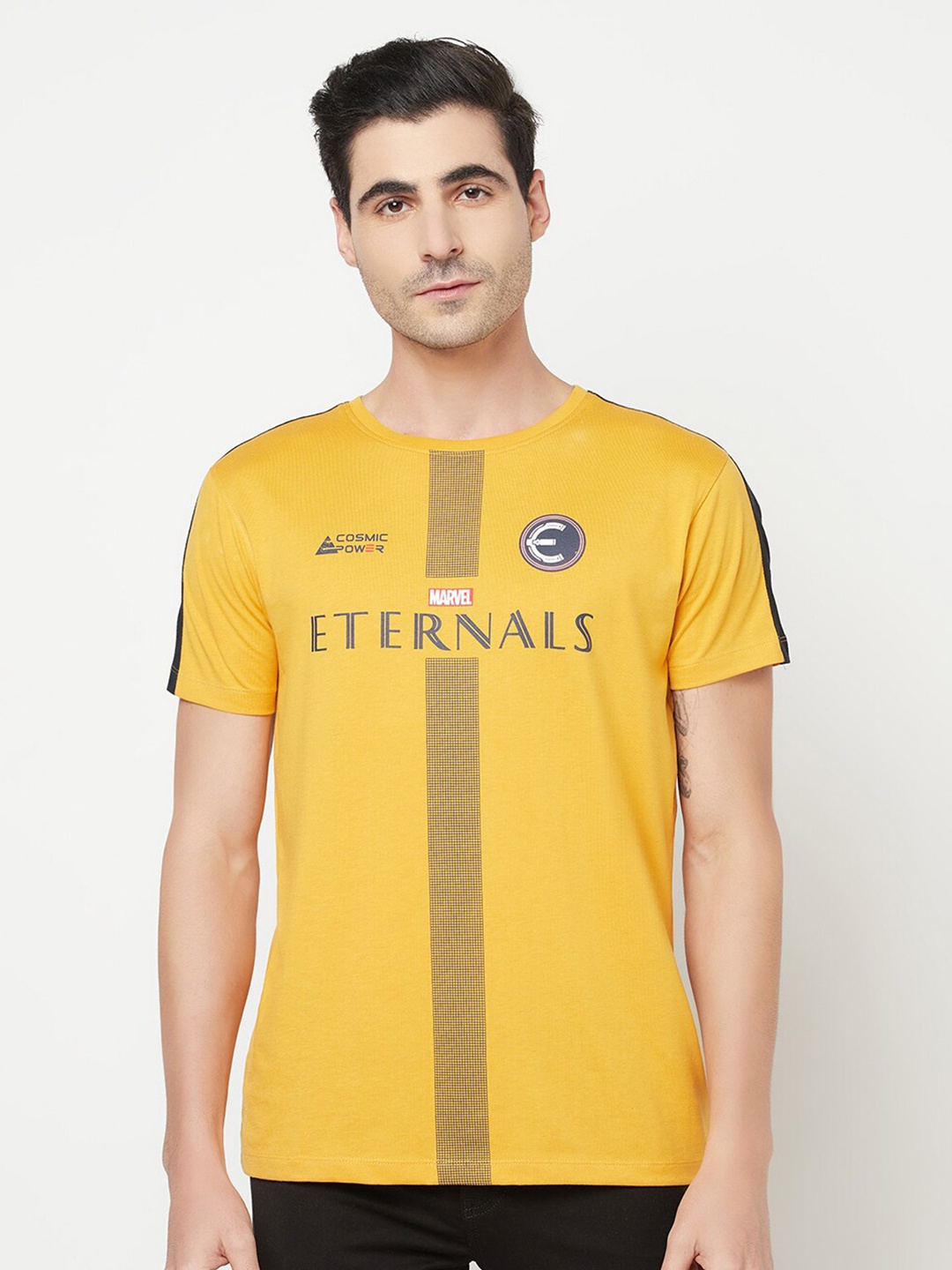 

Octave Men Yellow Typography Printed T-shirt