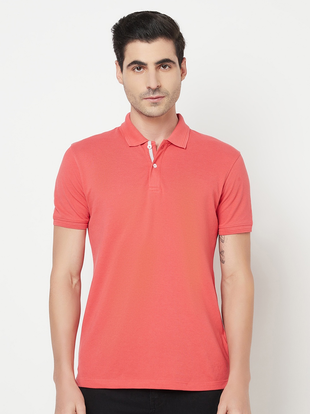 

Octave Men Red Polo Collar T-shirt