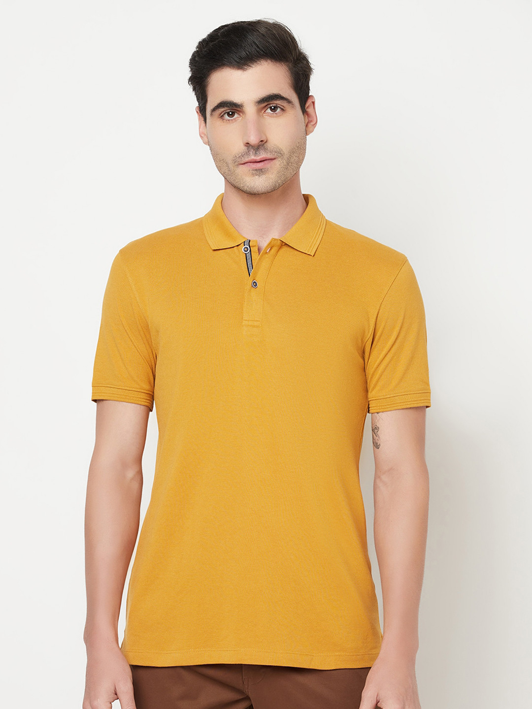 

Octave Men Yellow Polo Collar T-shirt