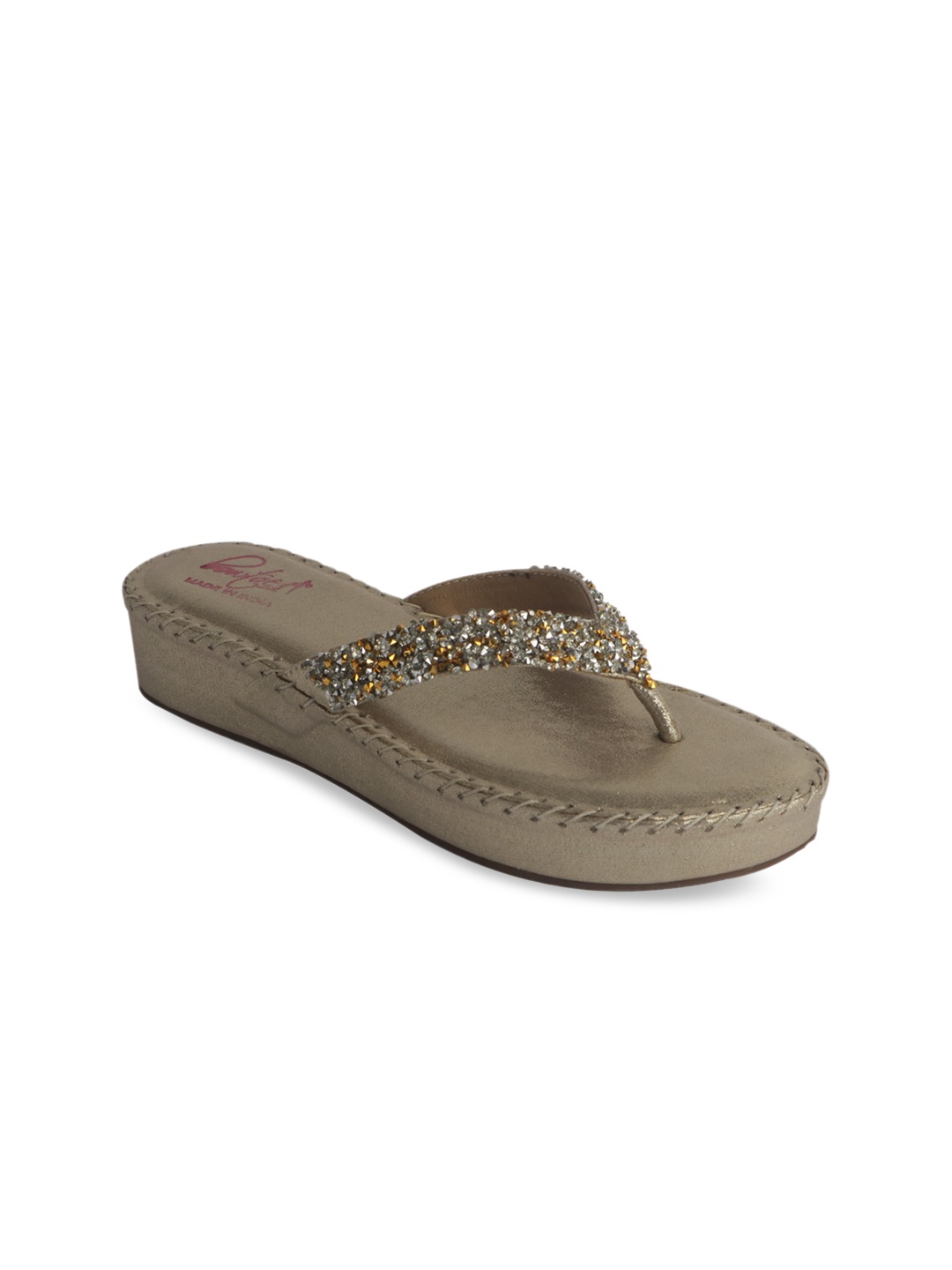 

Bowtoes Gold-Toned & Silver-Toned Embellished Platform Heels