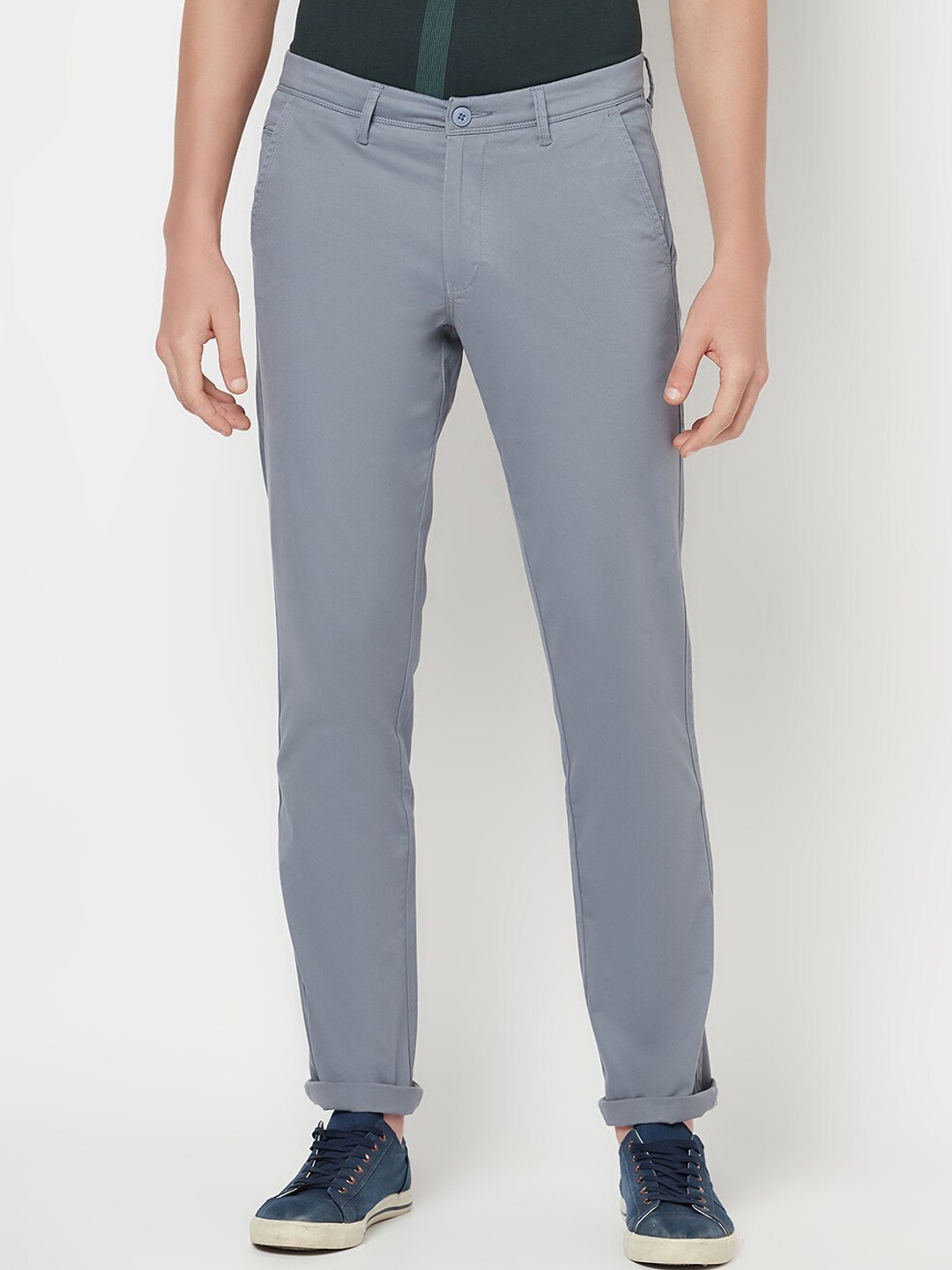 

Octave Men Grey Solid Regular Trousers