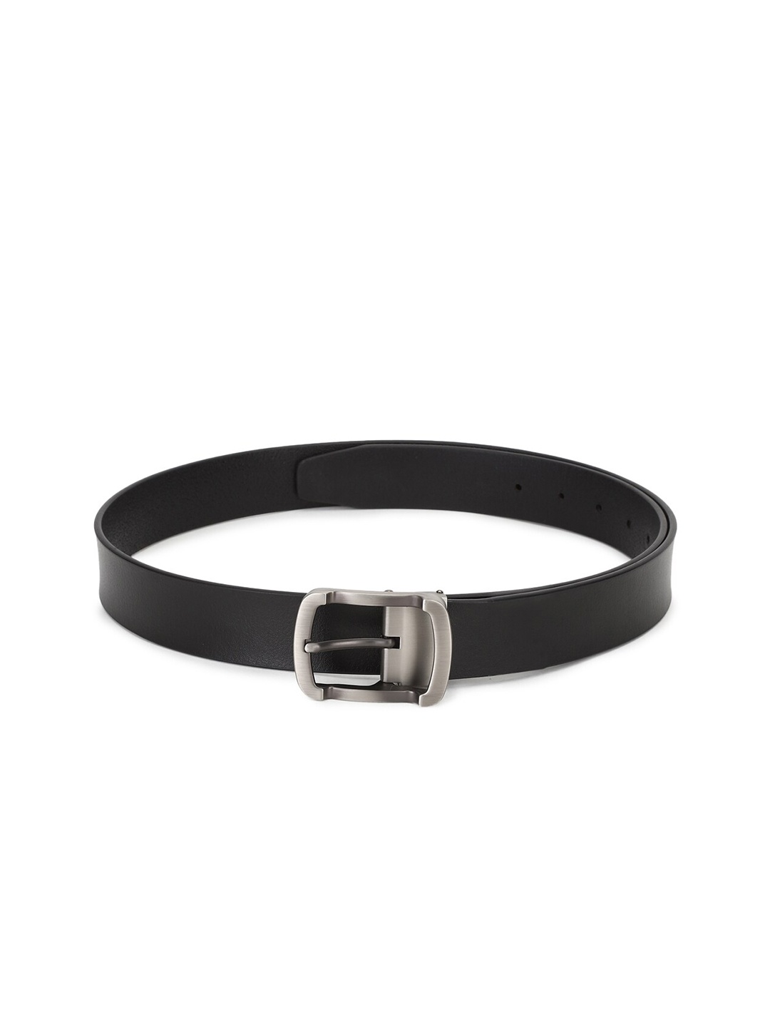 

Peter England Men Black Leather Wide Belt
