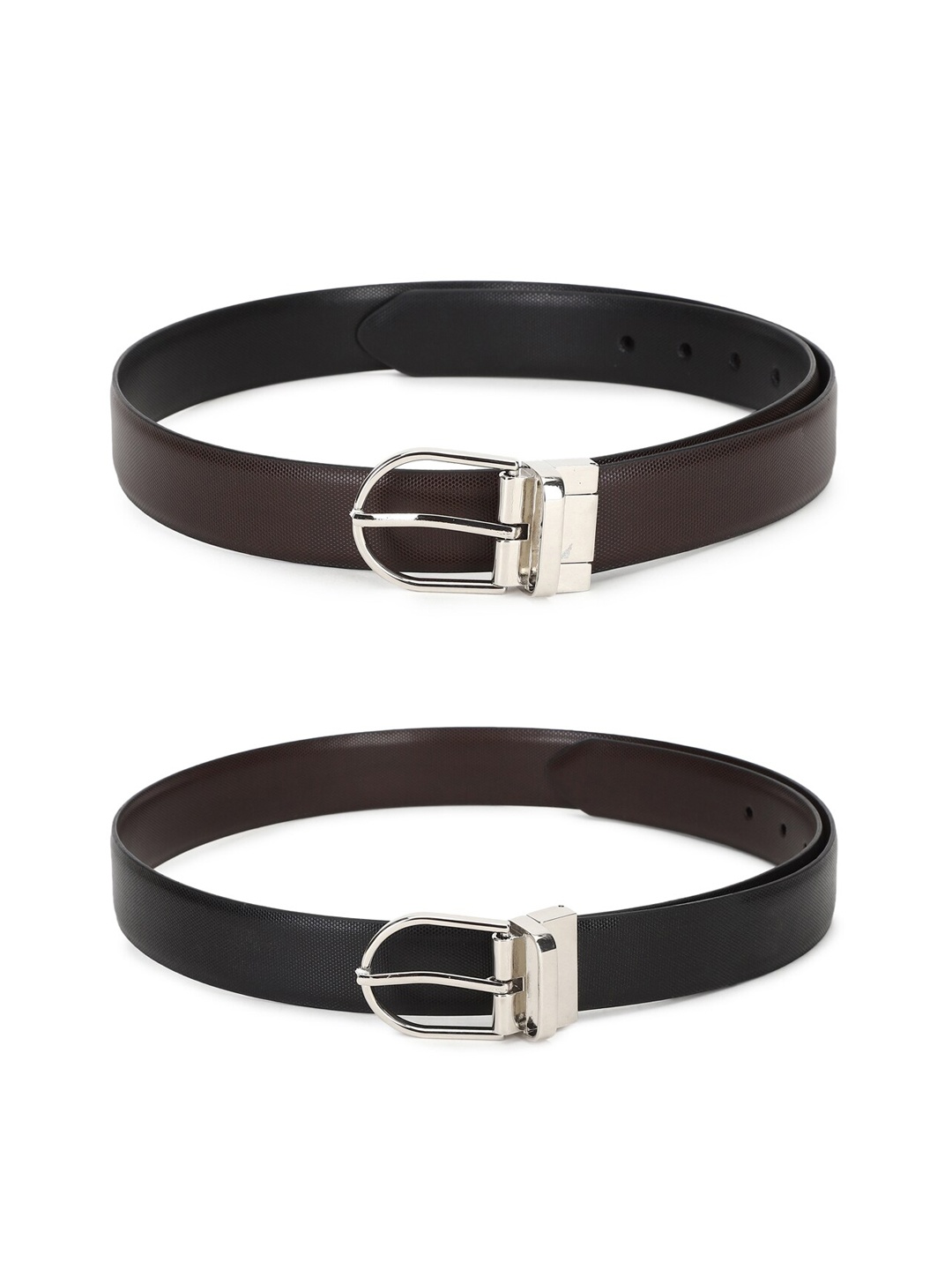 

Peter England Men Brown & Black Reversible Leather Belt