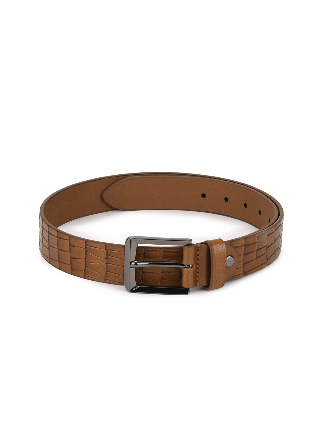 

Peter England Men Brown Textured Leather Belt