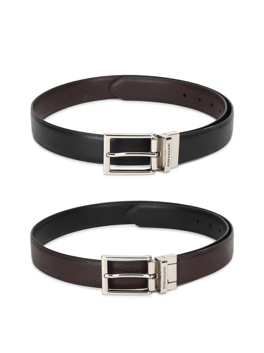 

Peter England Men Black PU Reversible Formal Belt
