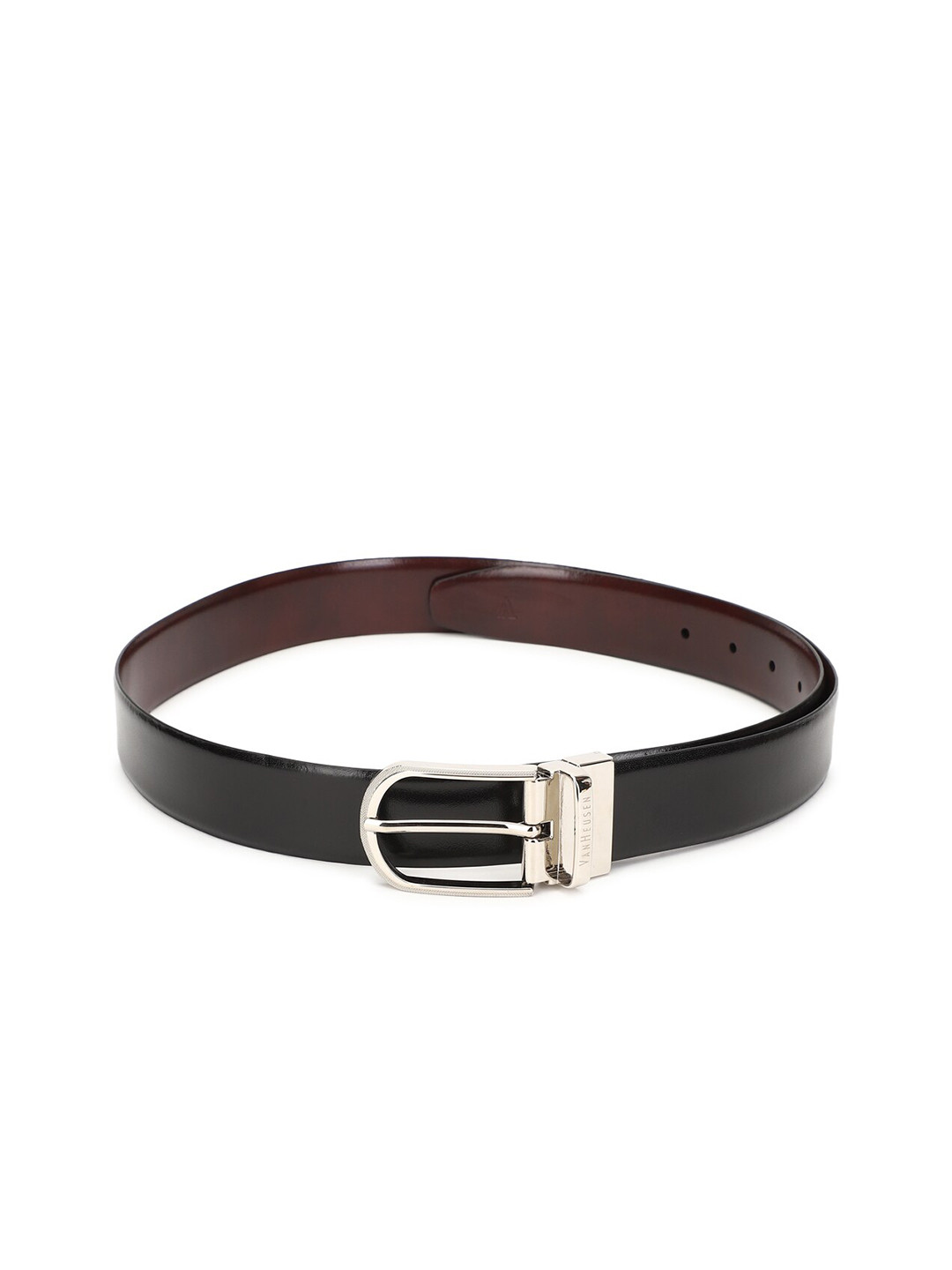 

Van Heusen Men Black Solid Leather Belt