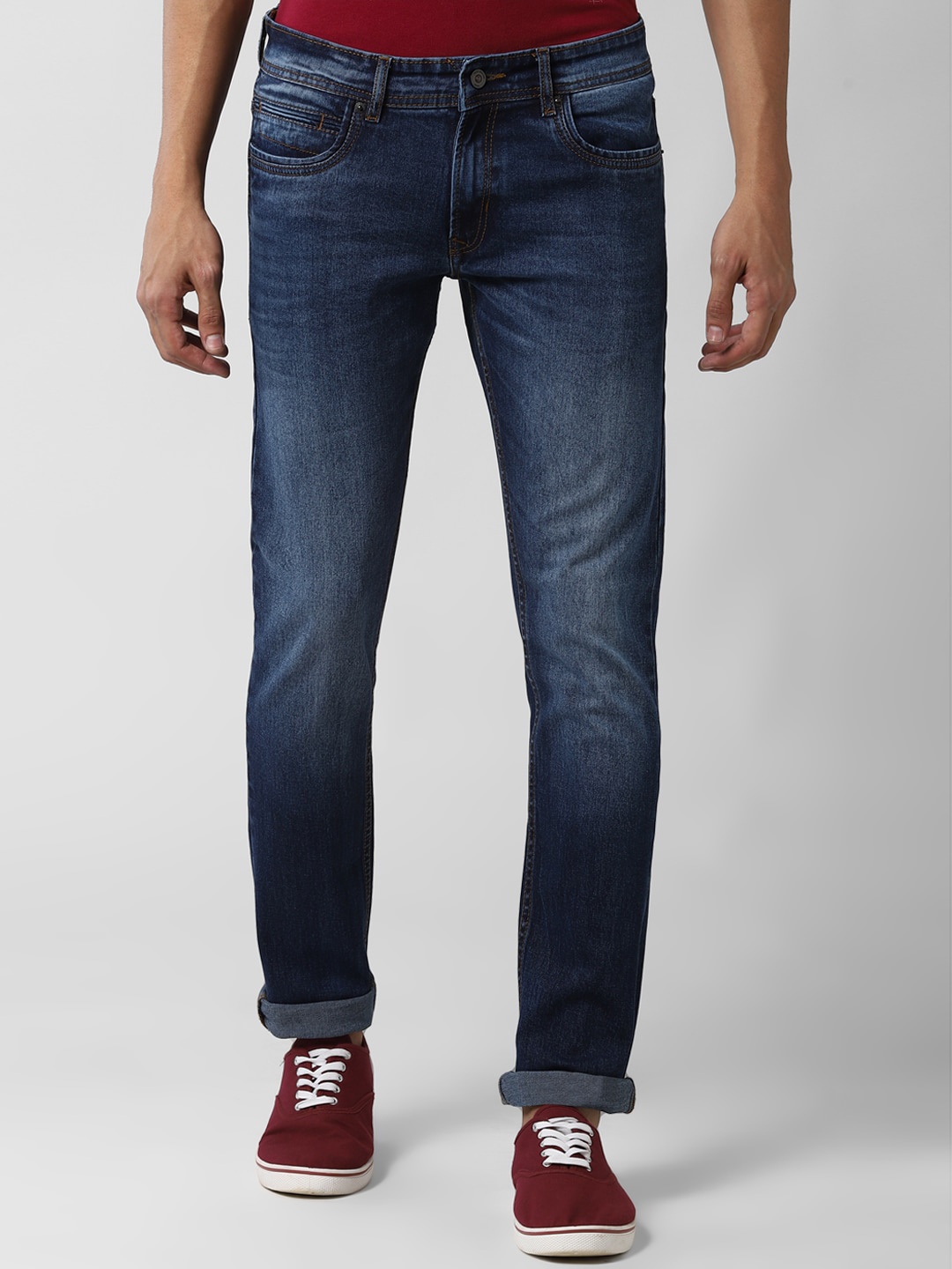 

Peter England Casuals Men Navy Blue Slim Fit Heavy Fade Stretchable Jeans