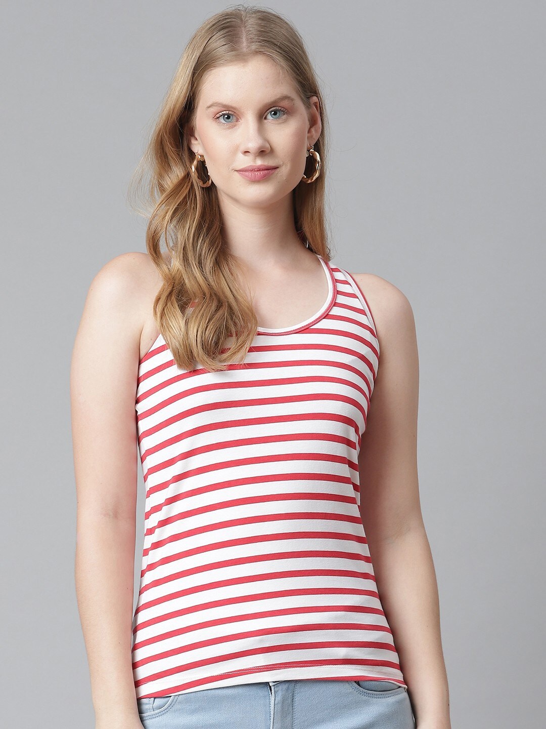 

RIVI White Striped Tank Top