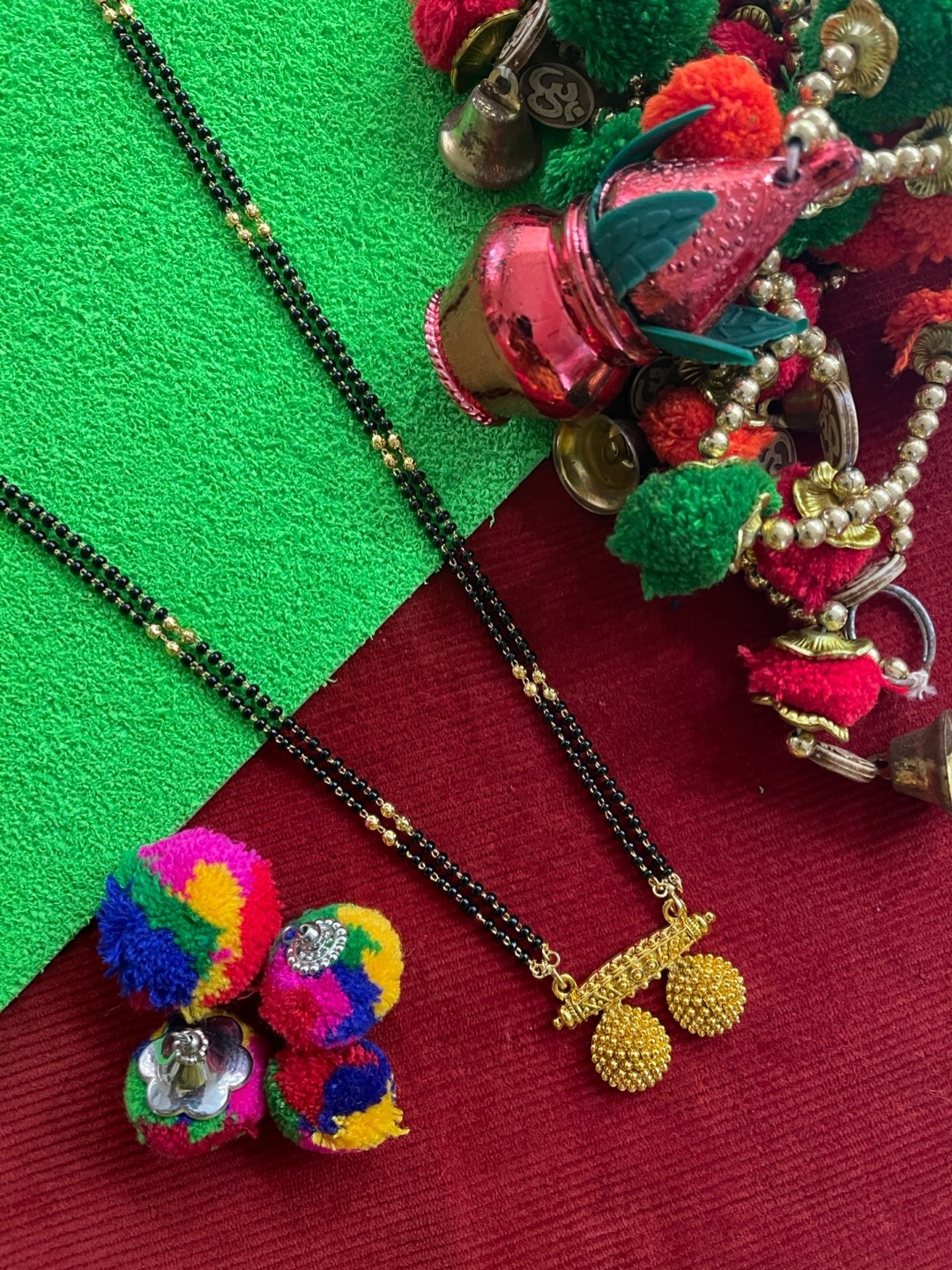 

Digital Dress Room Gold-Toned & Black Gold-Plated Mangalsutra