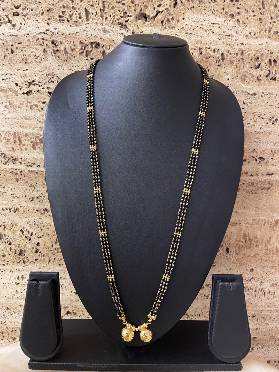 

Digital Dress Room Gold-Plated Black Beaded Mangalsutra