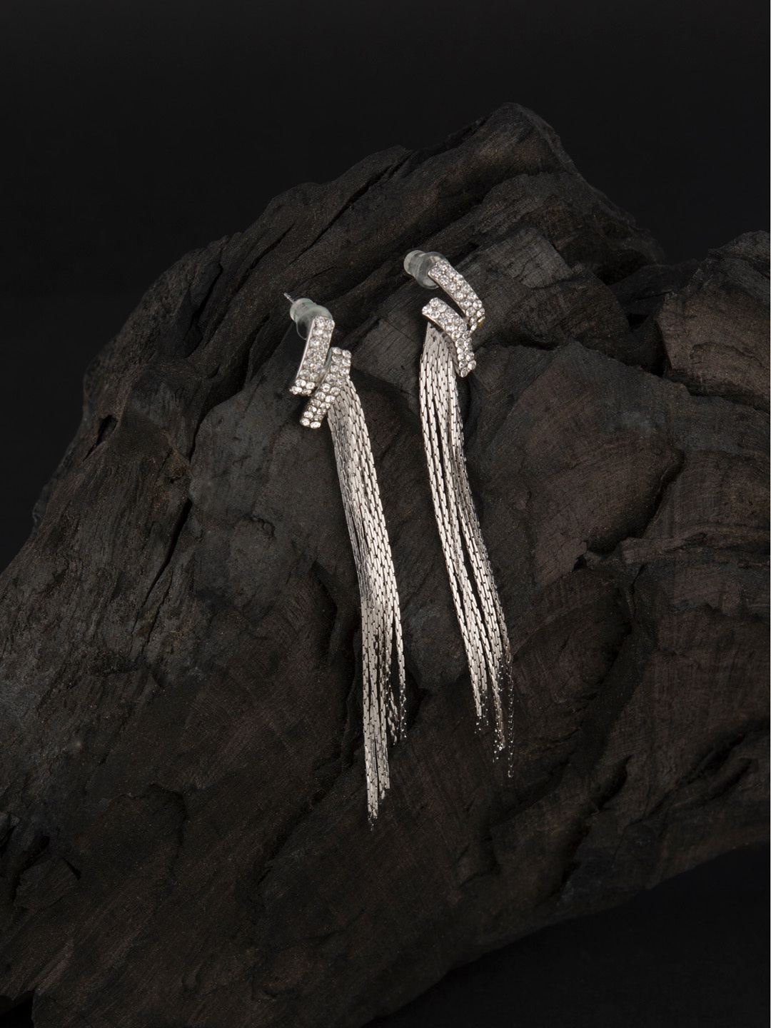

E2O Silver-Plated Contemporary Drop Earrings