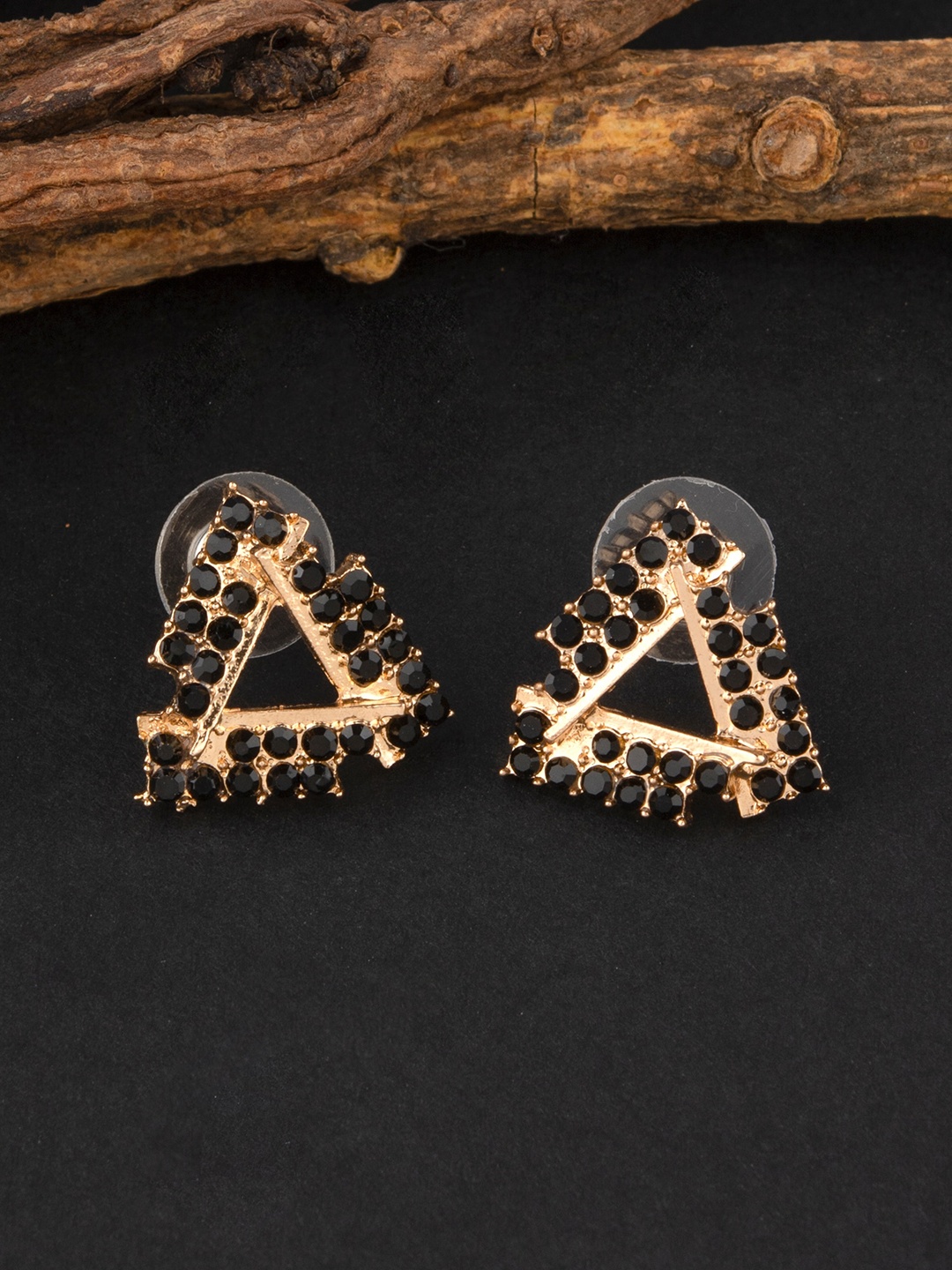 

E2O Black Contemporary Studs Earrings