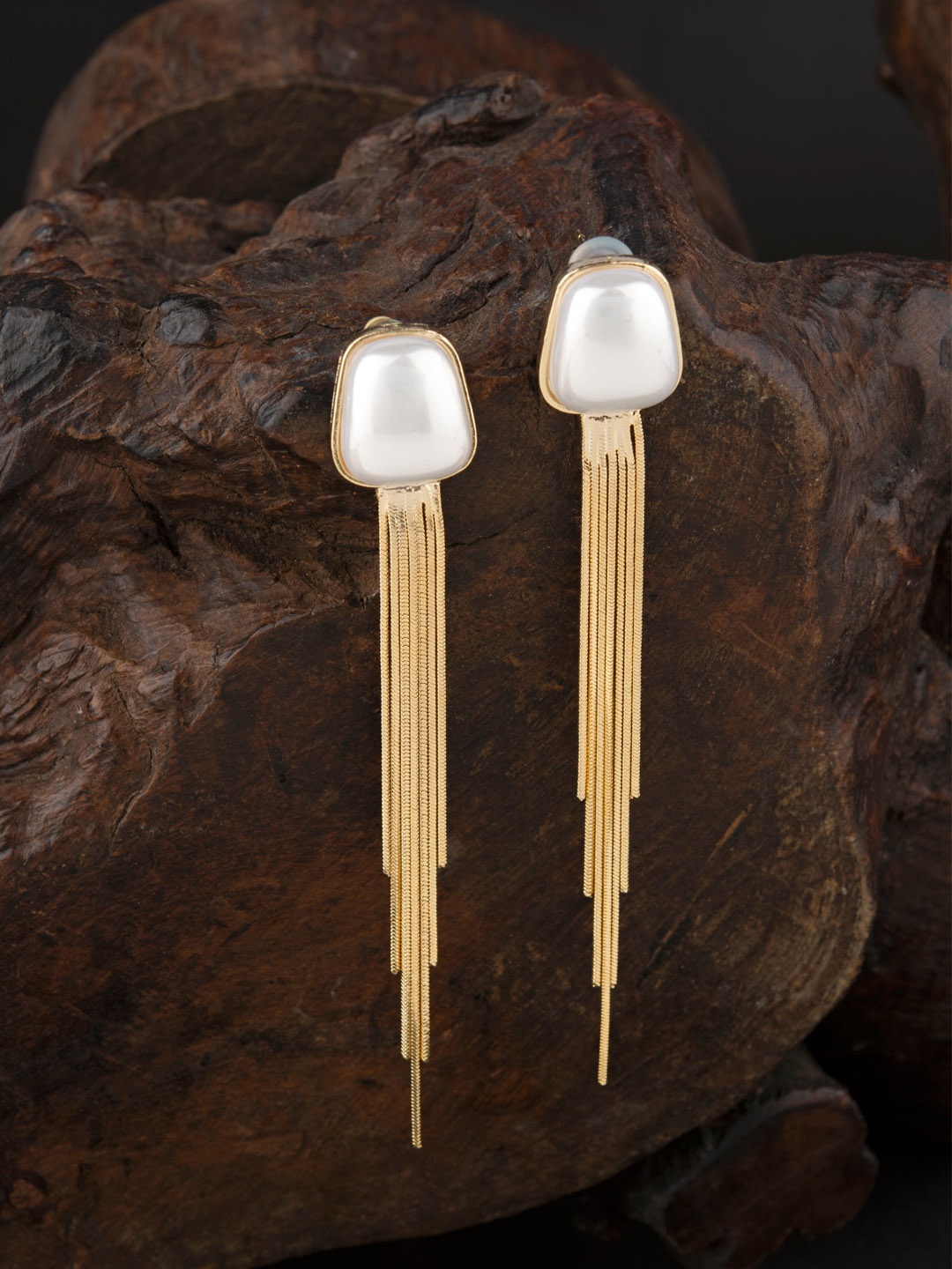 

E2O Gold-Toned Contemporary Drop Earrings
