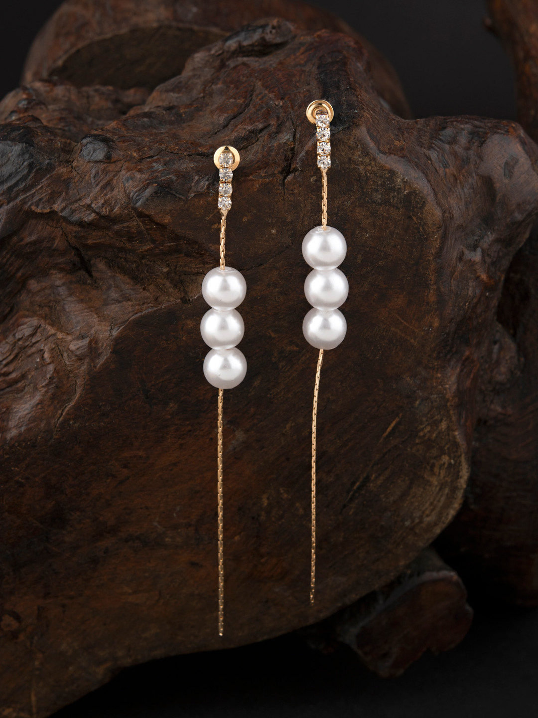 

E2O Gold-Toned Contemporary Drop Earrings