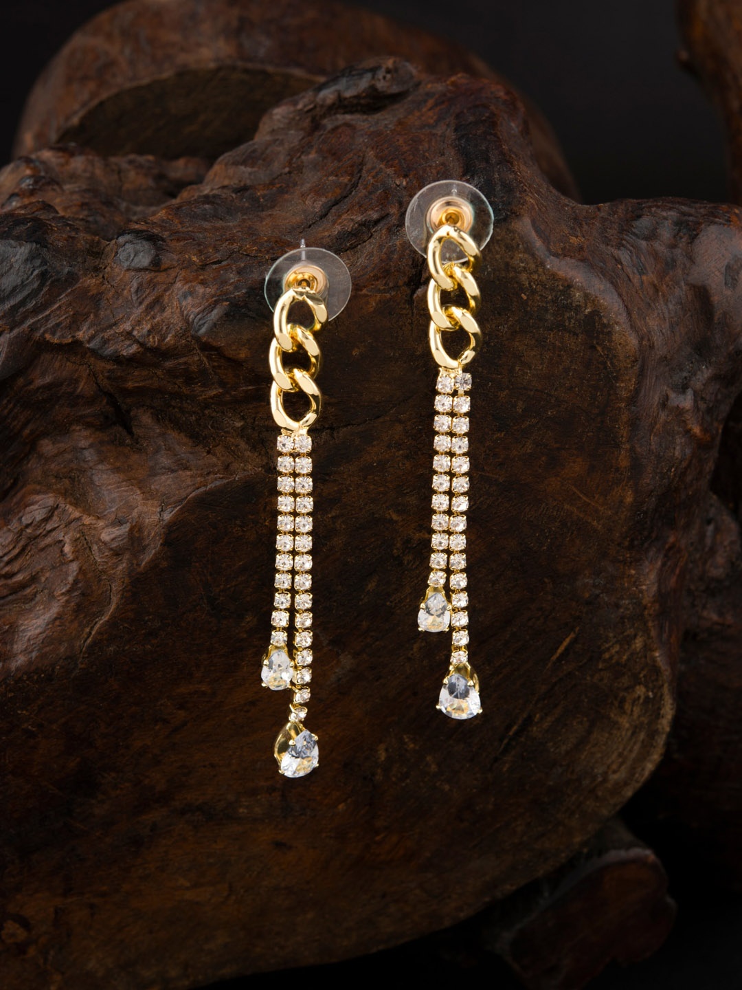 

E2O Gold-Plated Contemporary Tasselled Drop Earrings