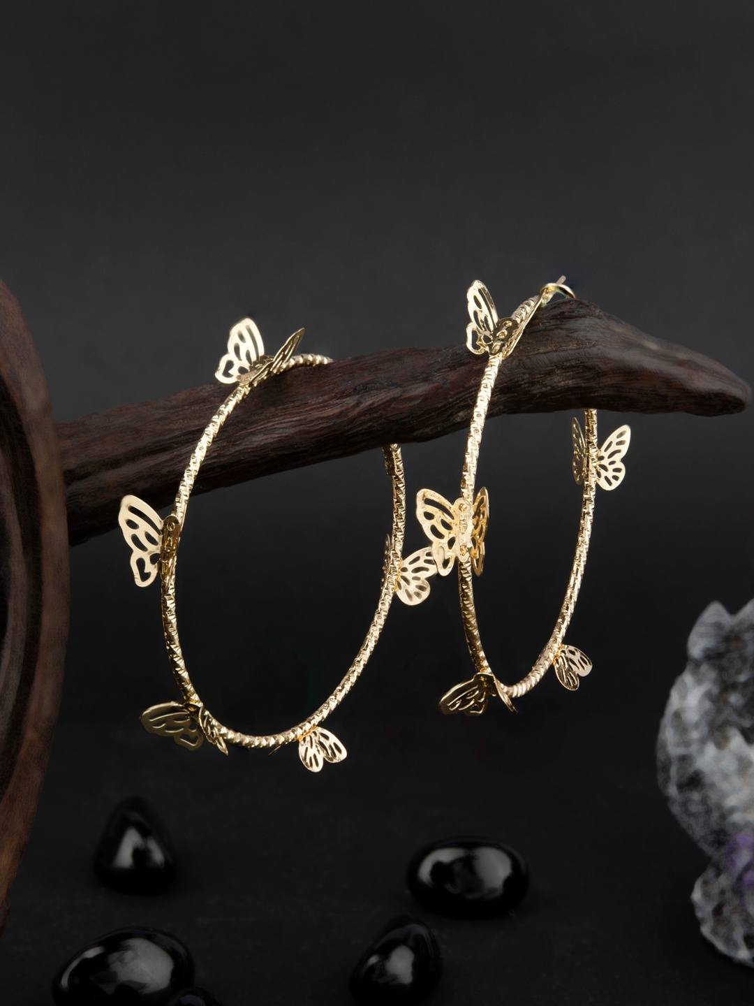 

E2O Gold-Plated Contemporary Hoop Earrings