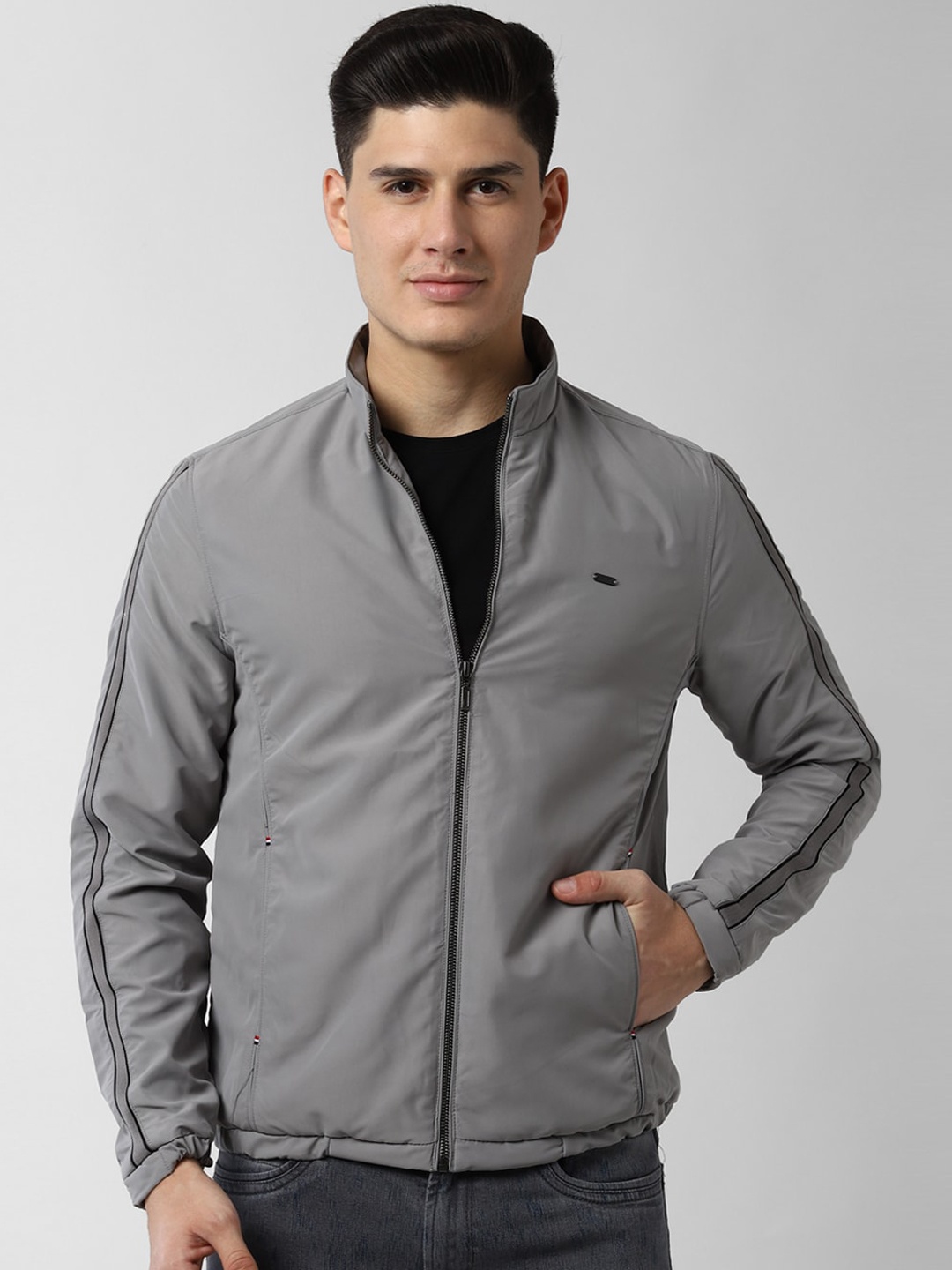 

Peter England Casuals Men Grey Bomber Jacket