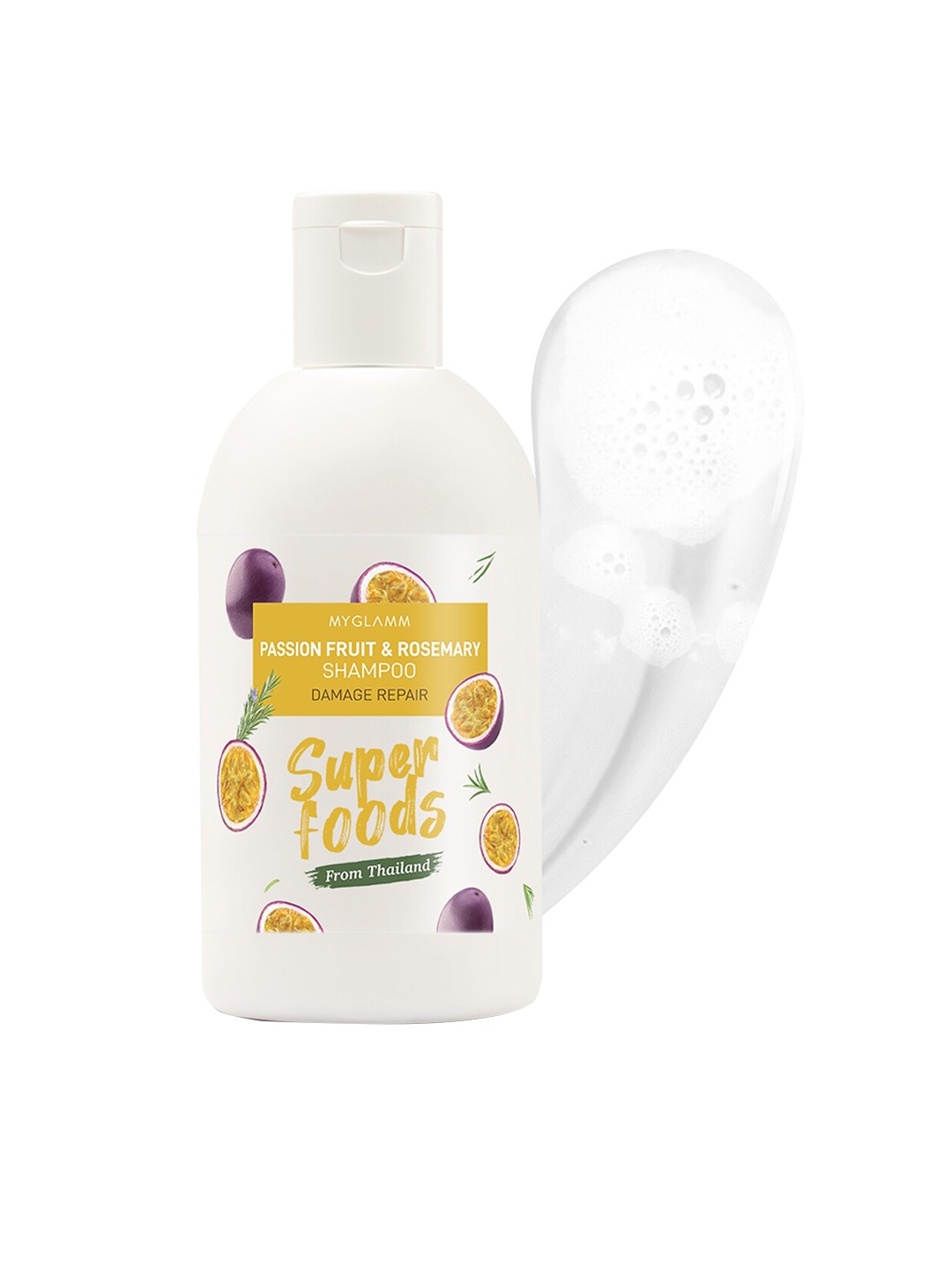 

MyGlamm Superfoods Passion Fruit & Rosemary Shampoo - 300ml, White