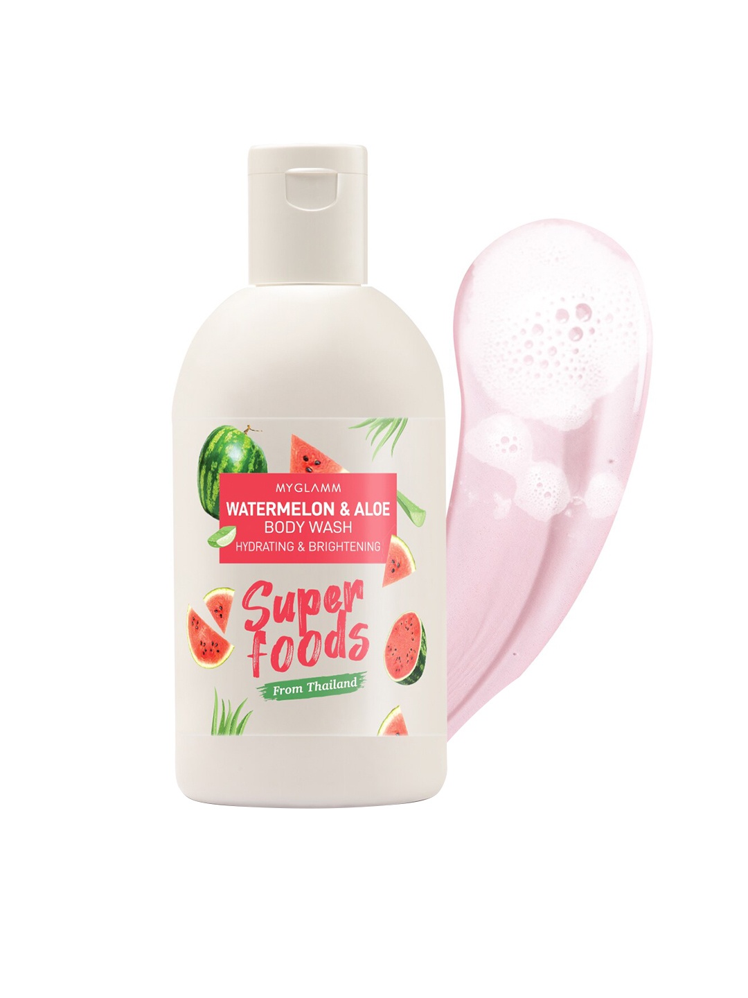 

MyGlamm Superfoods Watermelon & Aloe Body Wash - 300 ml, White
