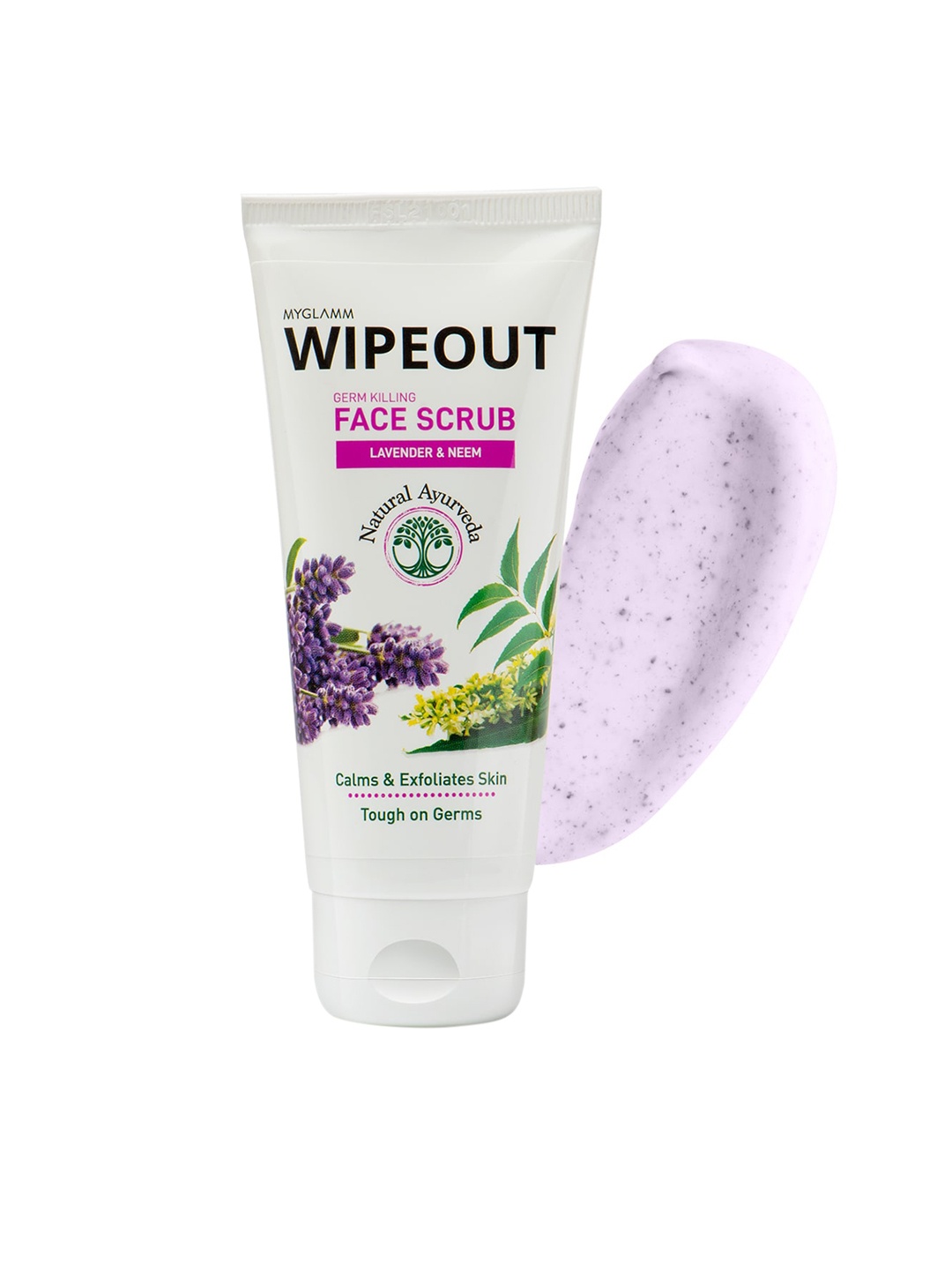 

MyGlamm Wipeout Germ Killing Face Scrub Lavender & Neem - 60 g, White