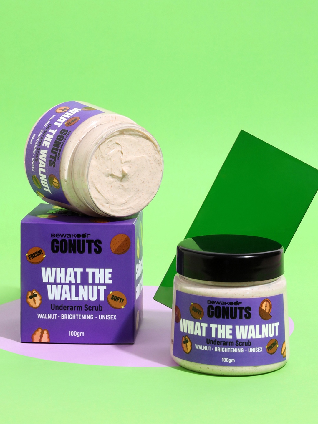 

GONUTS BY BEWAKOOF What the Walnut Underarm Scrub with Hazelnut & Patchouli Oil 100 g, Purple