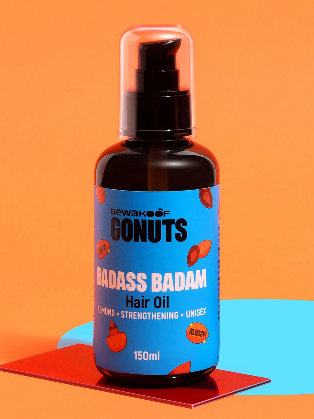 

GONUTS BY BEWAKOOF Badass Badam Hair Oil 150 ml, Blue