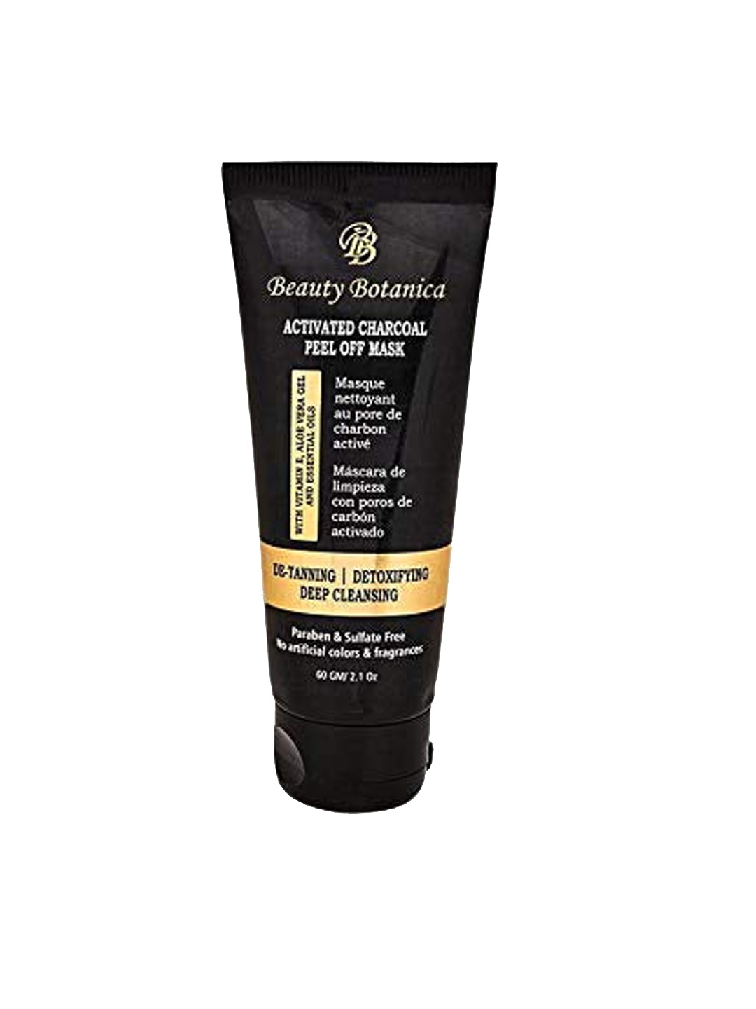 

Beauty Botanica Activated Charcoal Peel-Off Mask with Vitamin E & Aloe Vera 100 ml, Black