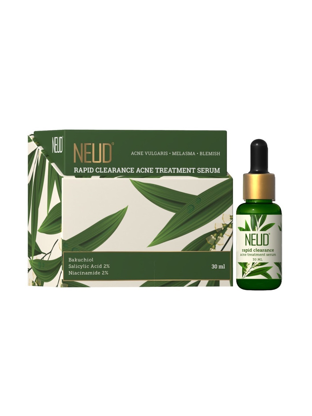 

NEUD Rapid Clearance Acne Treatment Face Serum with Salicylic Acid & Bakuchiol 30 ml, White