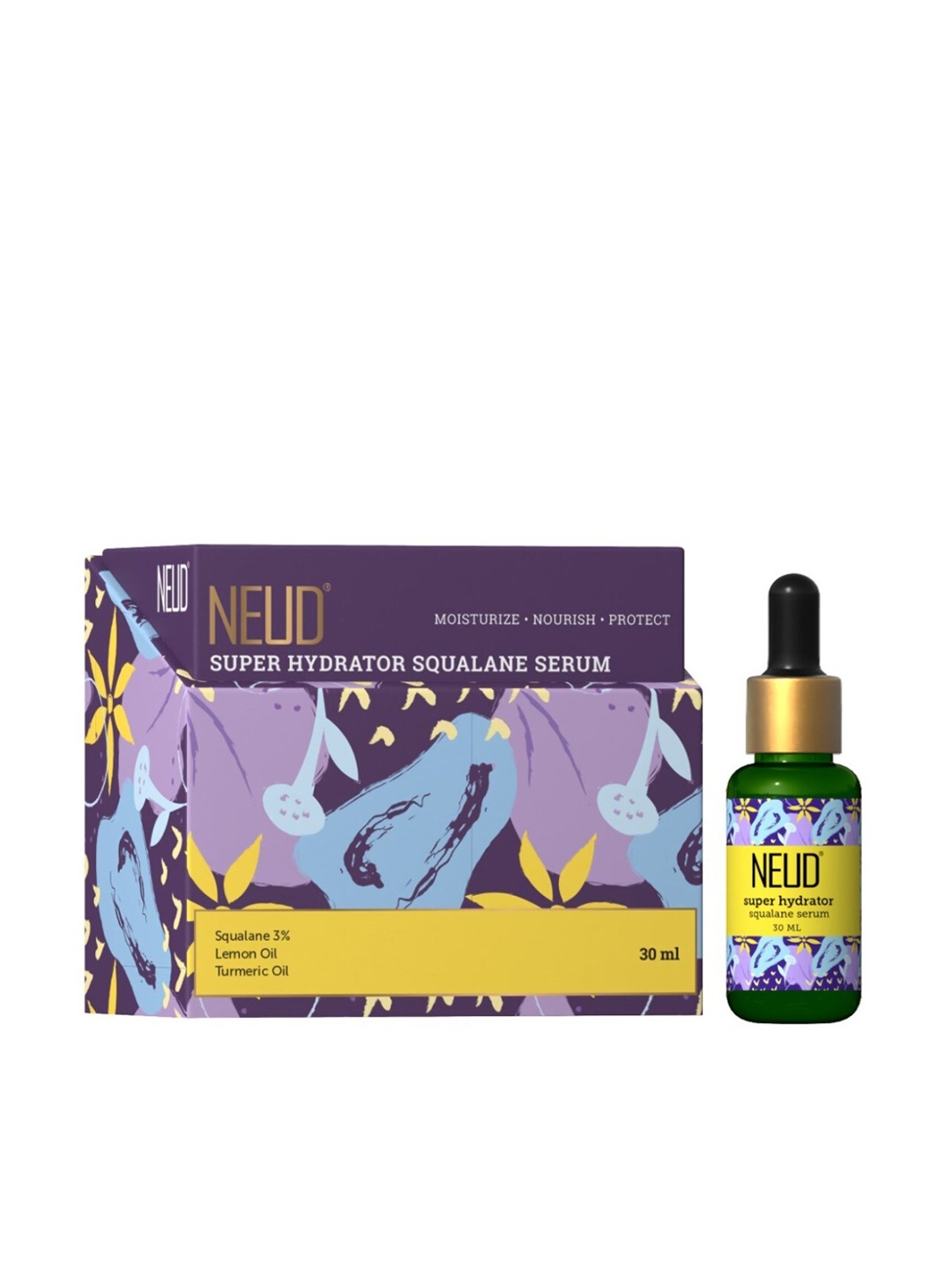 

NEUD Super Hydrator Squalane Serum with Lemon Oil & Turmeric Oil 30 ml, Purple