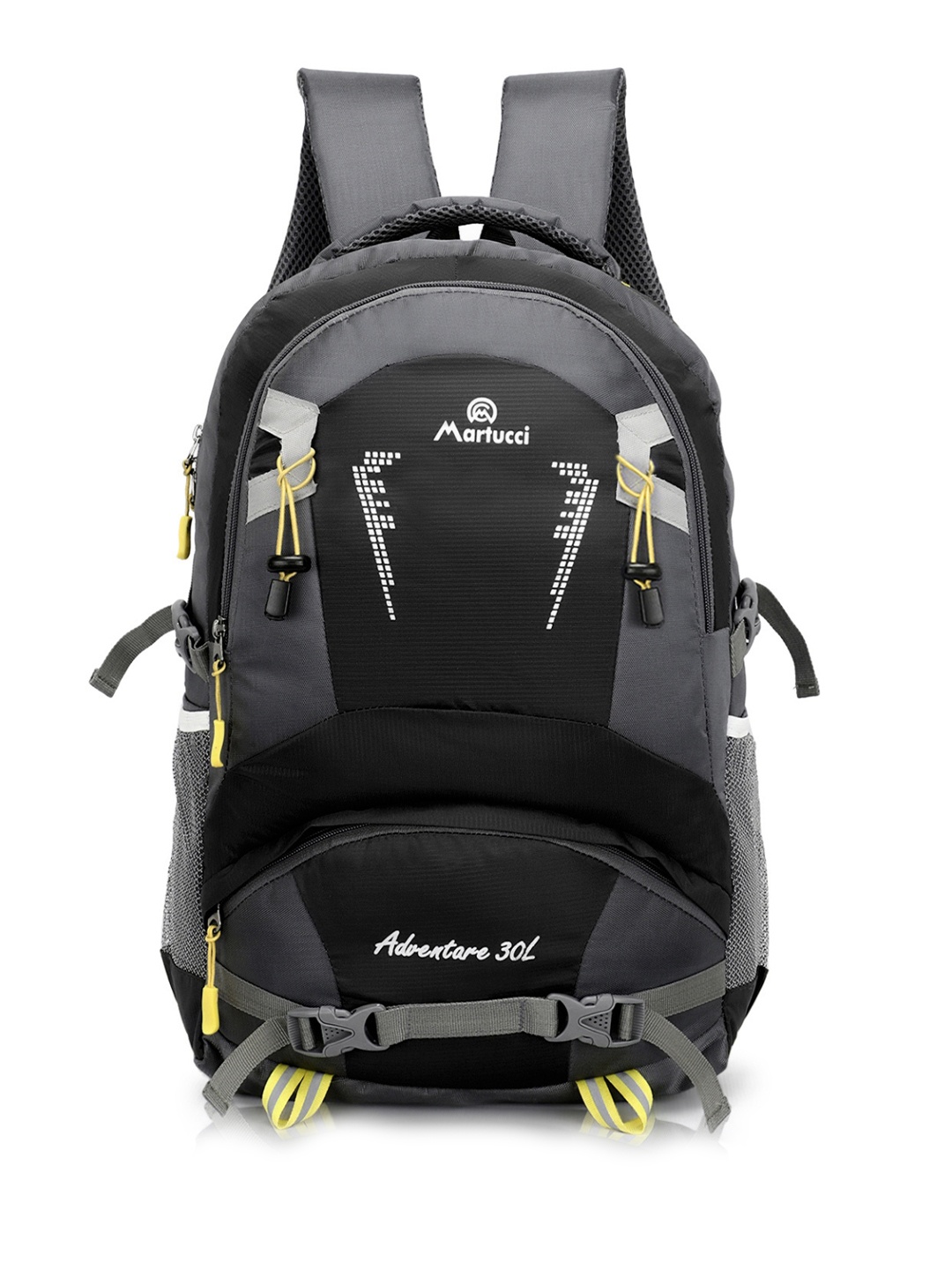 

Martucci Unisex Black & Grey Brand Logo Backpack with Reflective Strip