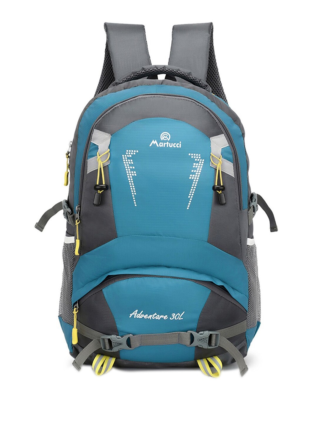 

Martucci Unisex Teal & Grey Colourblocked Backpack with Reflective Strip