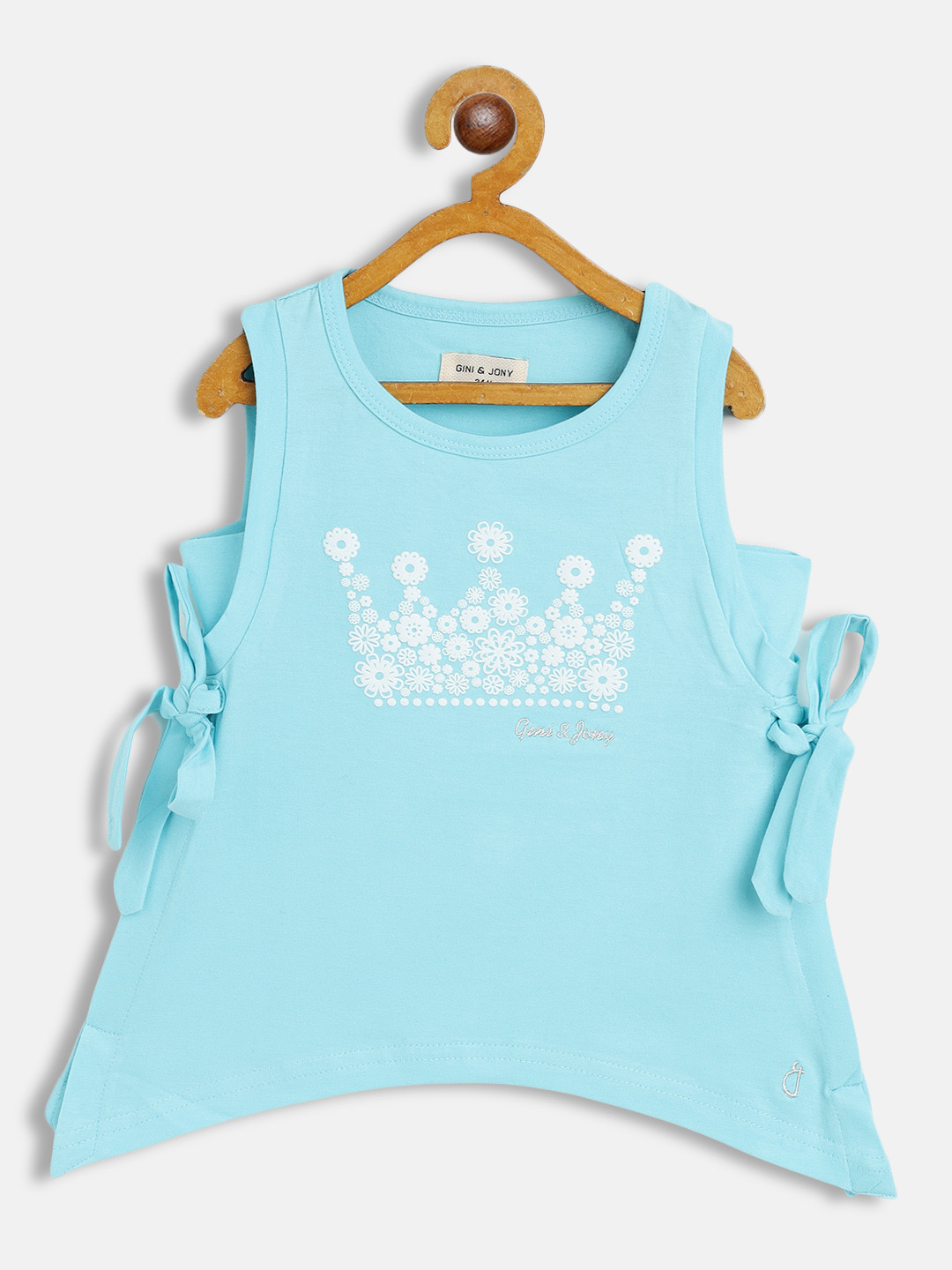 

Gini and Jony Blue & White Pure Cotton Floral Print Top