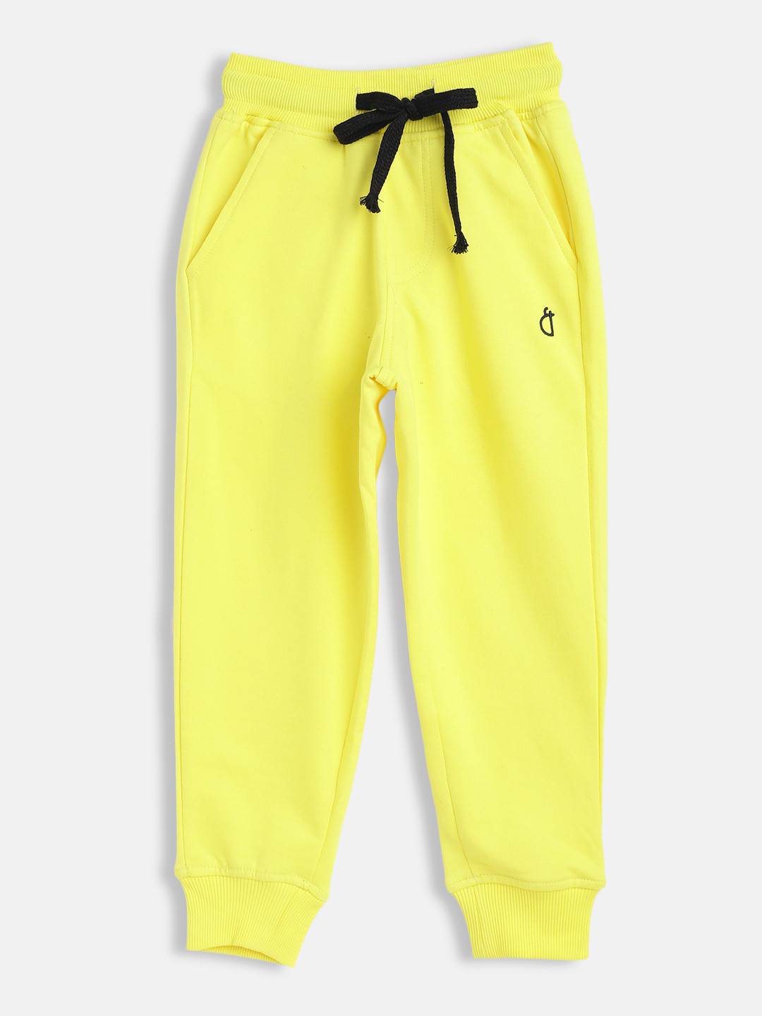 

Gini and Jony Boys Yellow Solid Cotton Joggers
