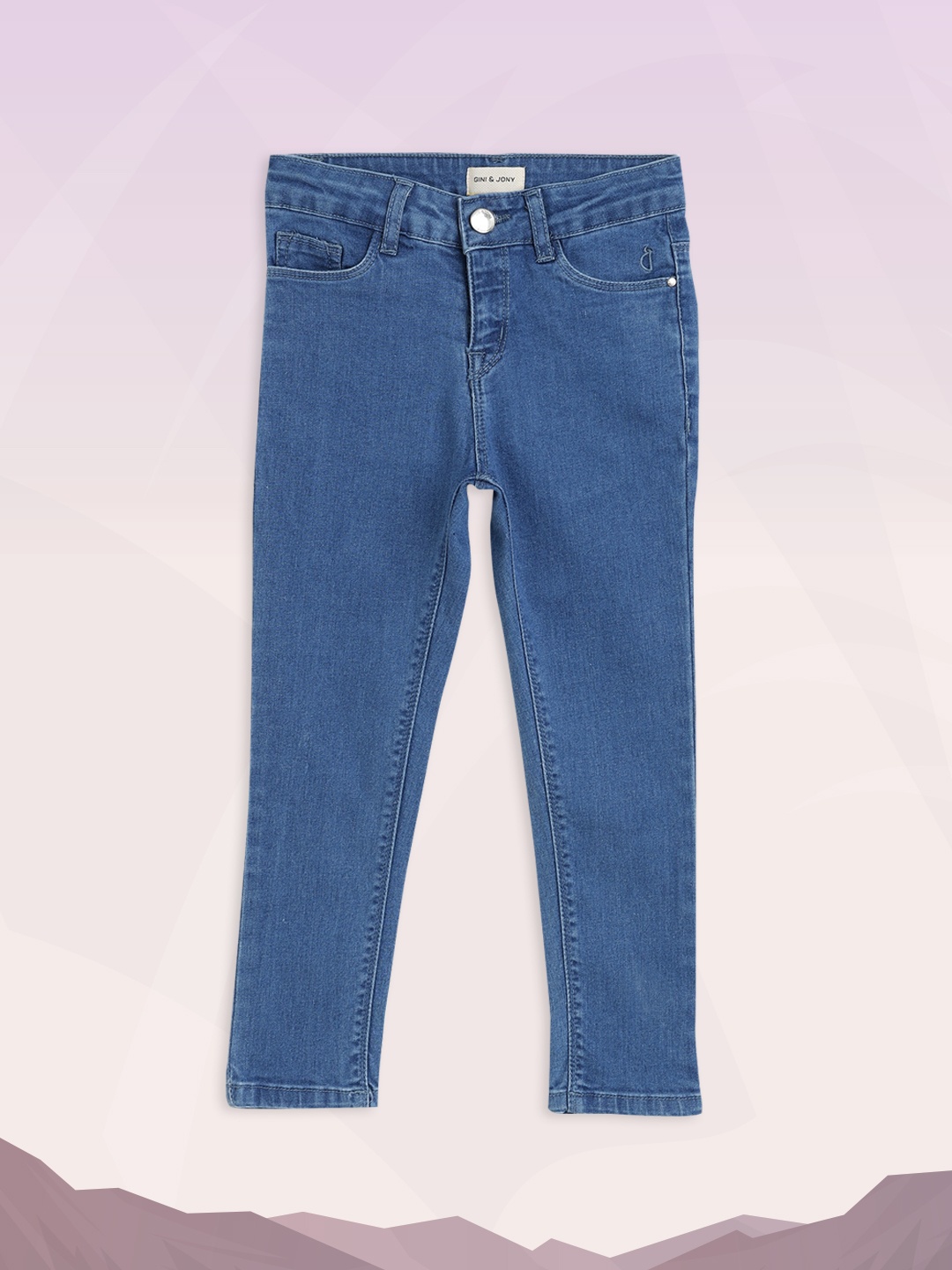 

Gini and Jony Girls Blue Solid Mid-Rise Stretchable Jeans