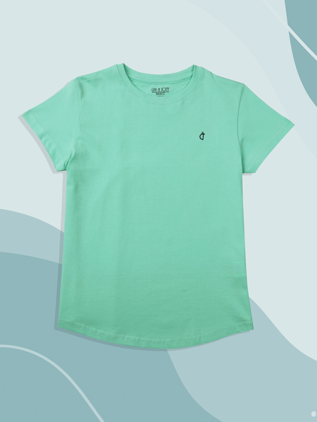 

Gini and Jony Girls Mint Green Solid Pure Cotton Top