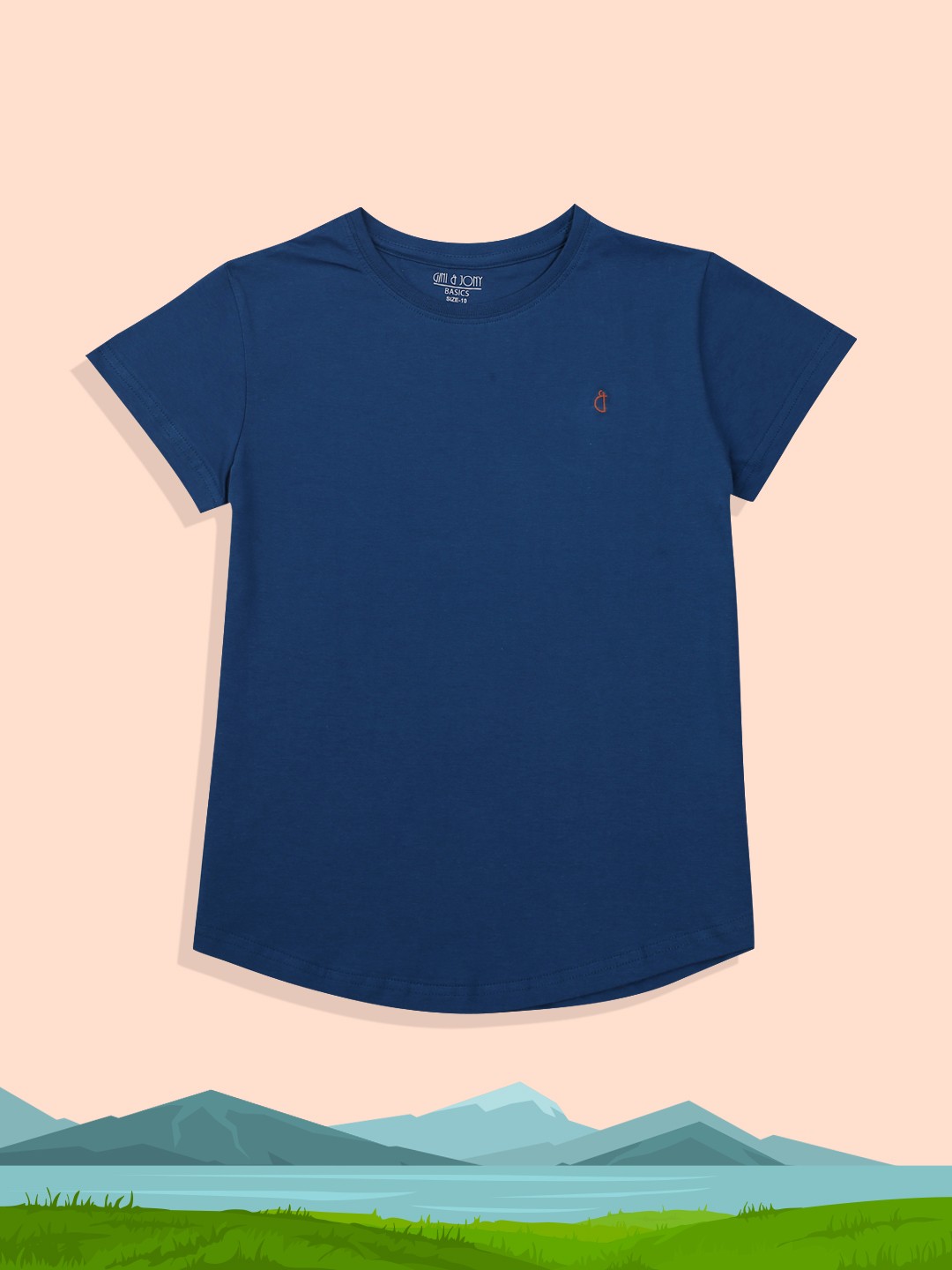 

Gini and Jony Teal Blue Solid Pure Cotton Top