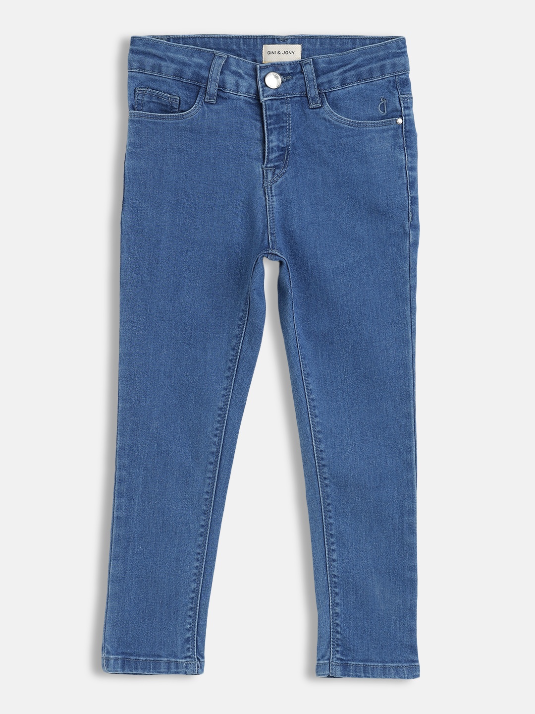 

Gini and Jony Girls Blue Solid Mid-Rise Stretchable Jeans