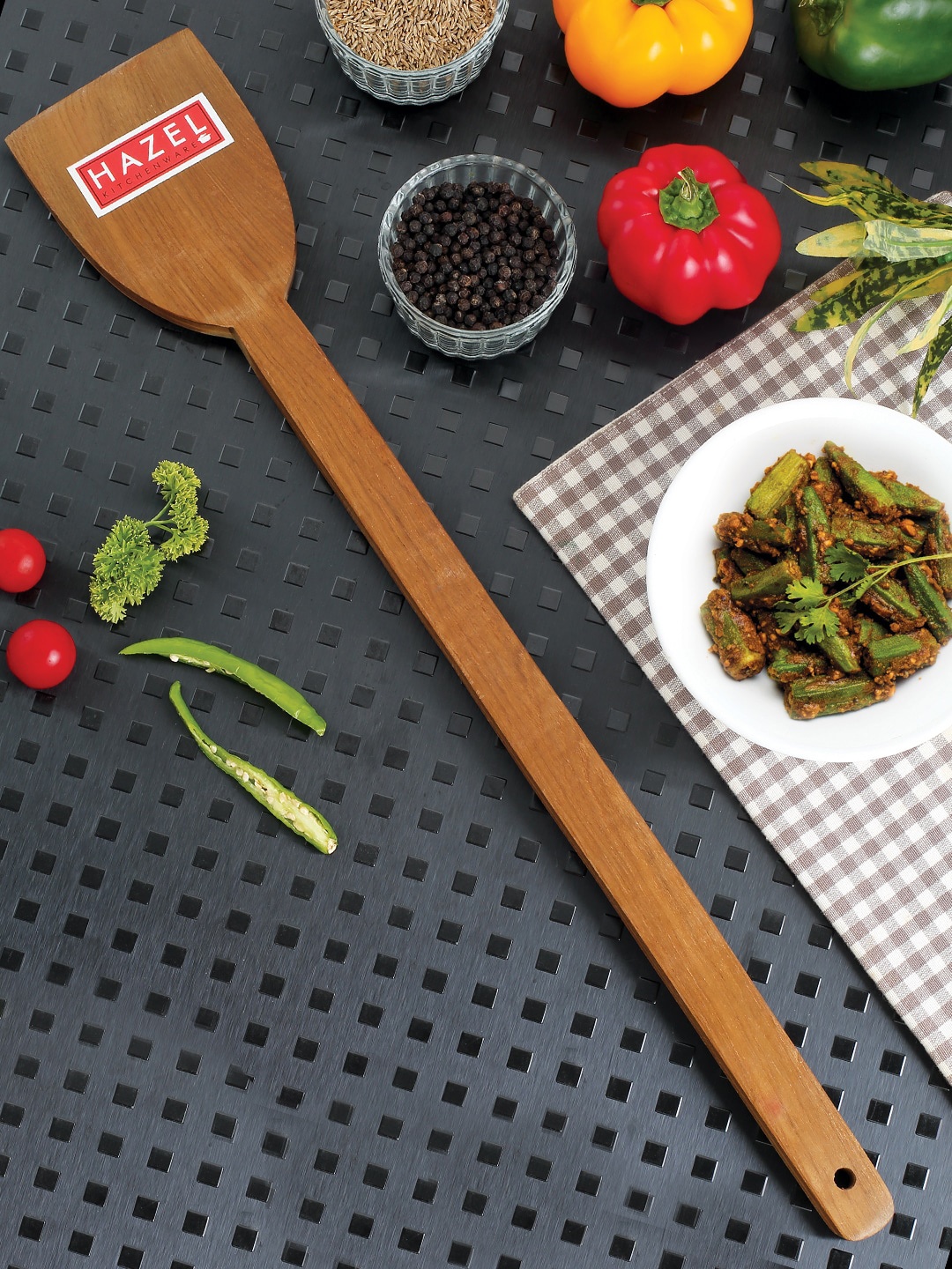 

HAZEL Brown Wooden Sagwan Taveta Turner Spatula Tavitha Sarata