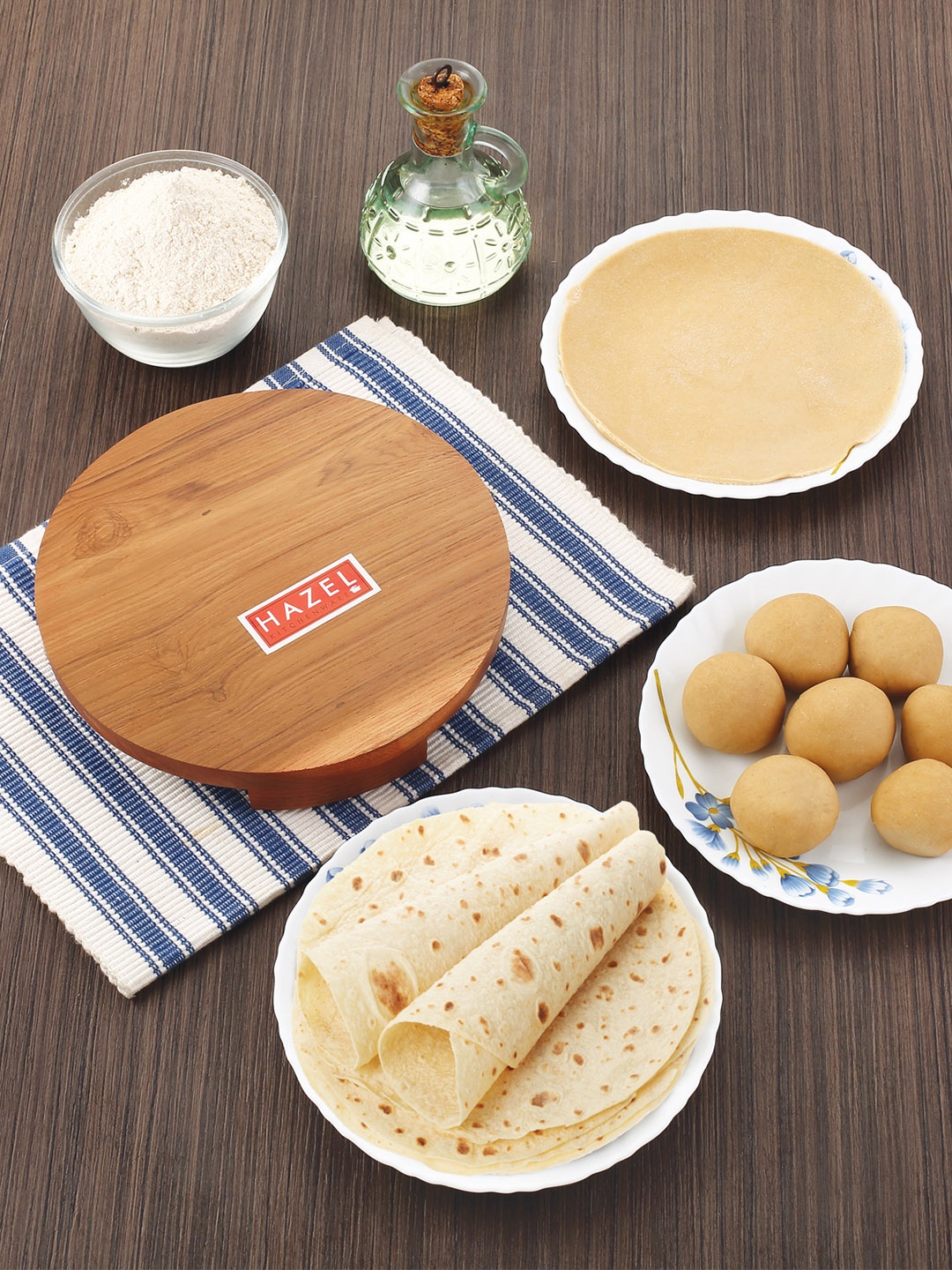 

HAZEL Brown & Beige Wooden Rolling Pin