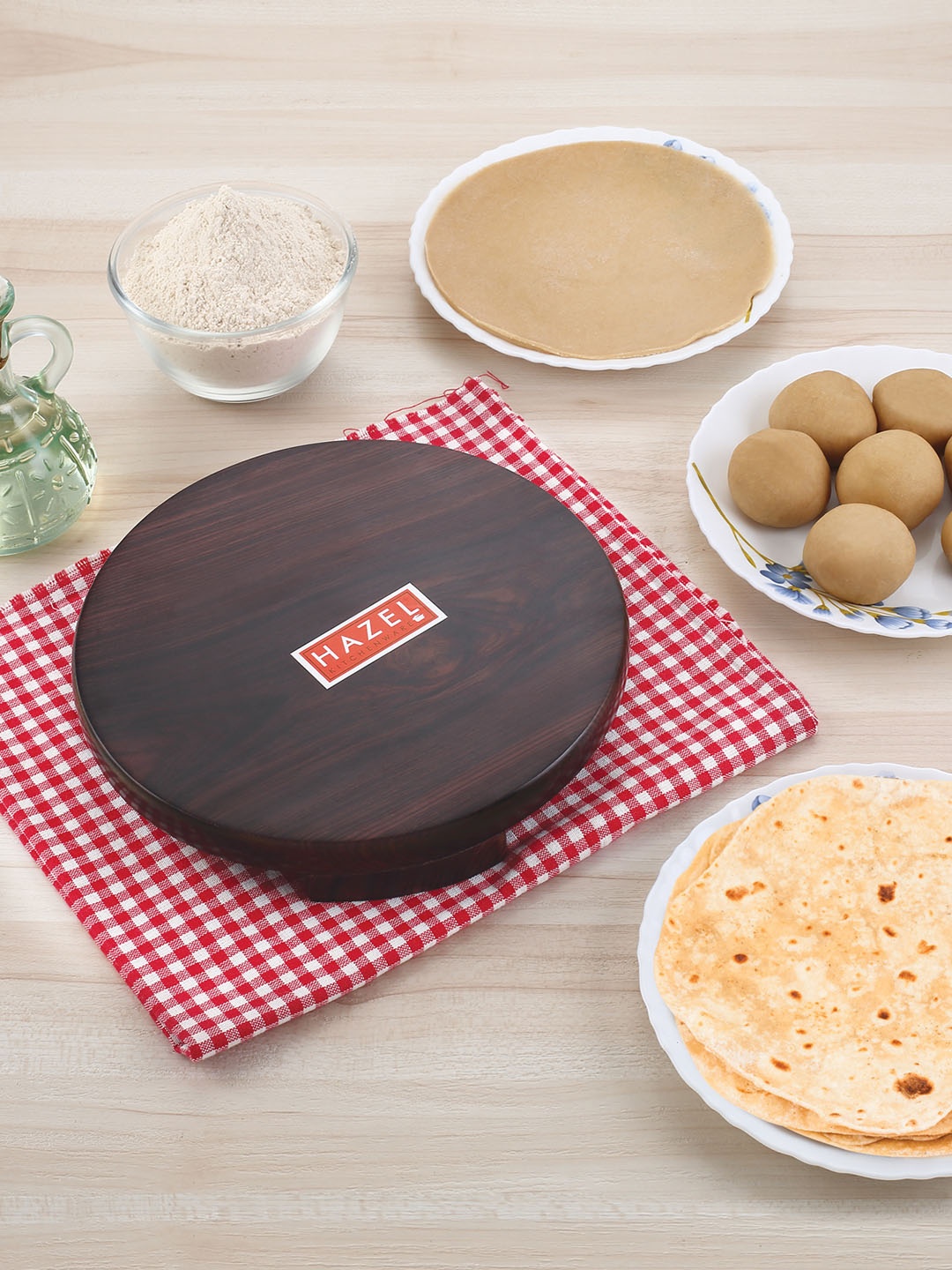 

HAZEL Brown Sheesham Polpat Chakla Roti Chapati Maker