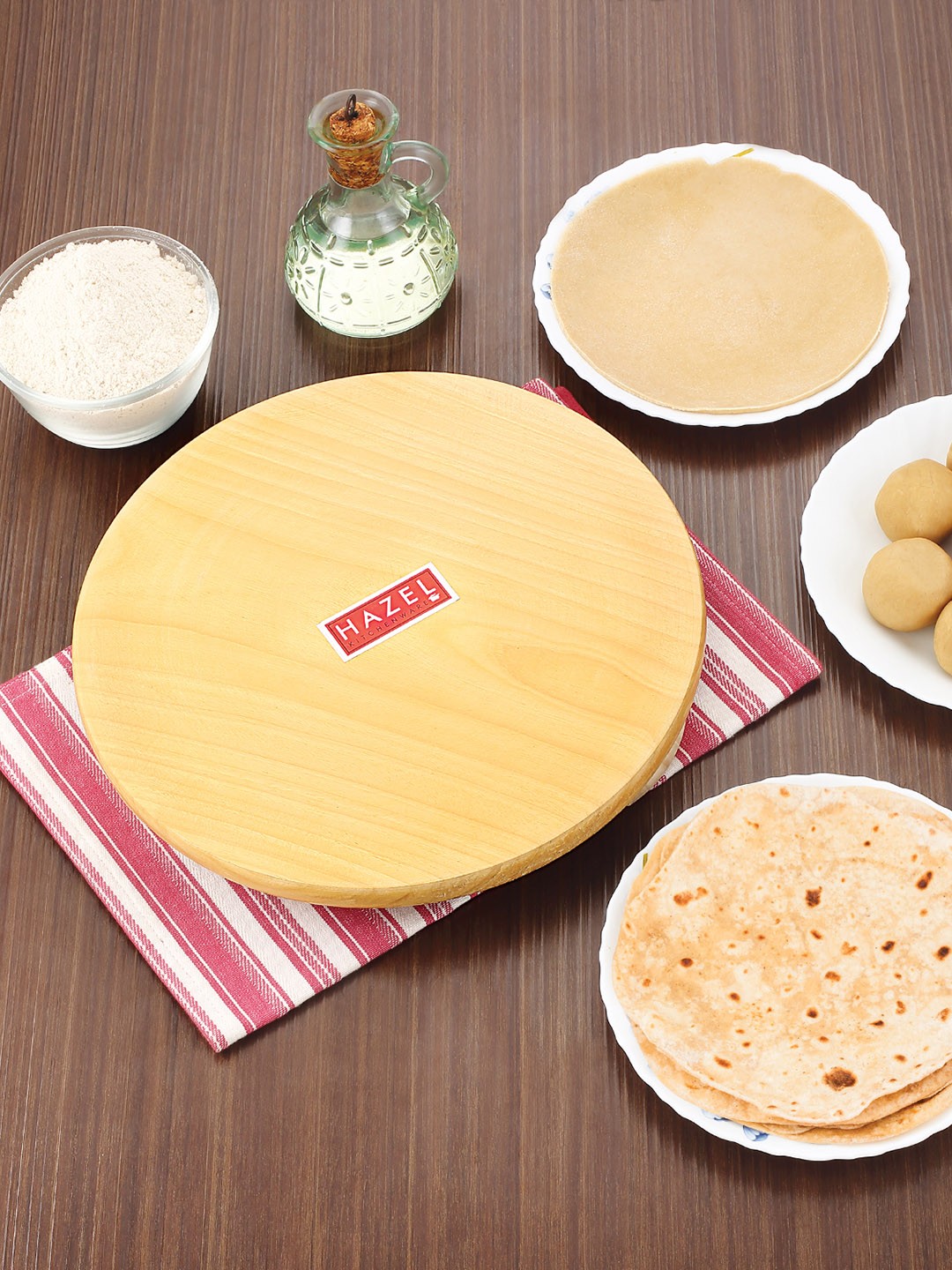 

HAZEL Yellow Wooden Polpat Chakla Roti Chapati Maker
