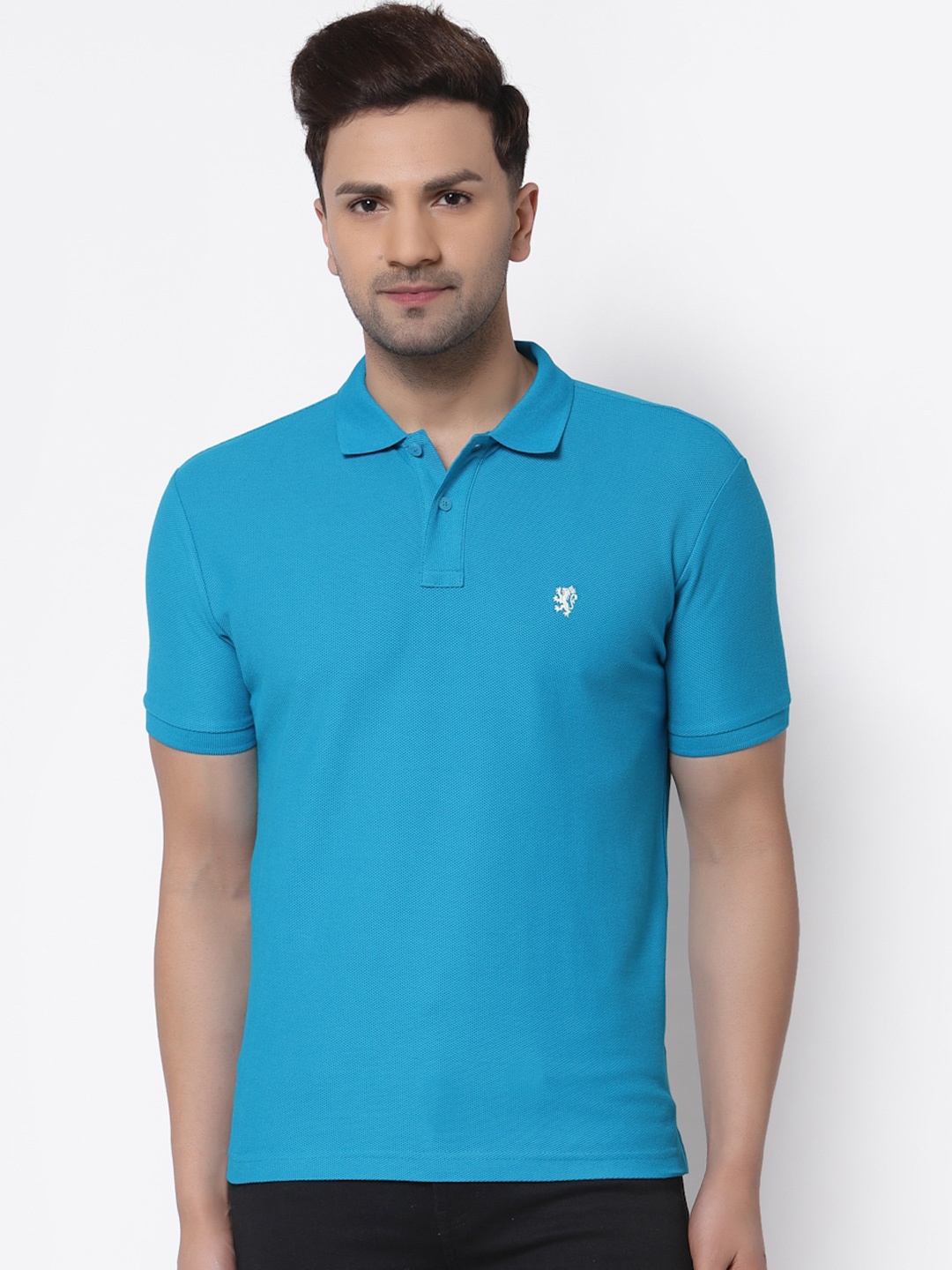 

Red Tape Men Blue Polo Collar Cotton T-shirt