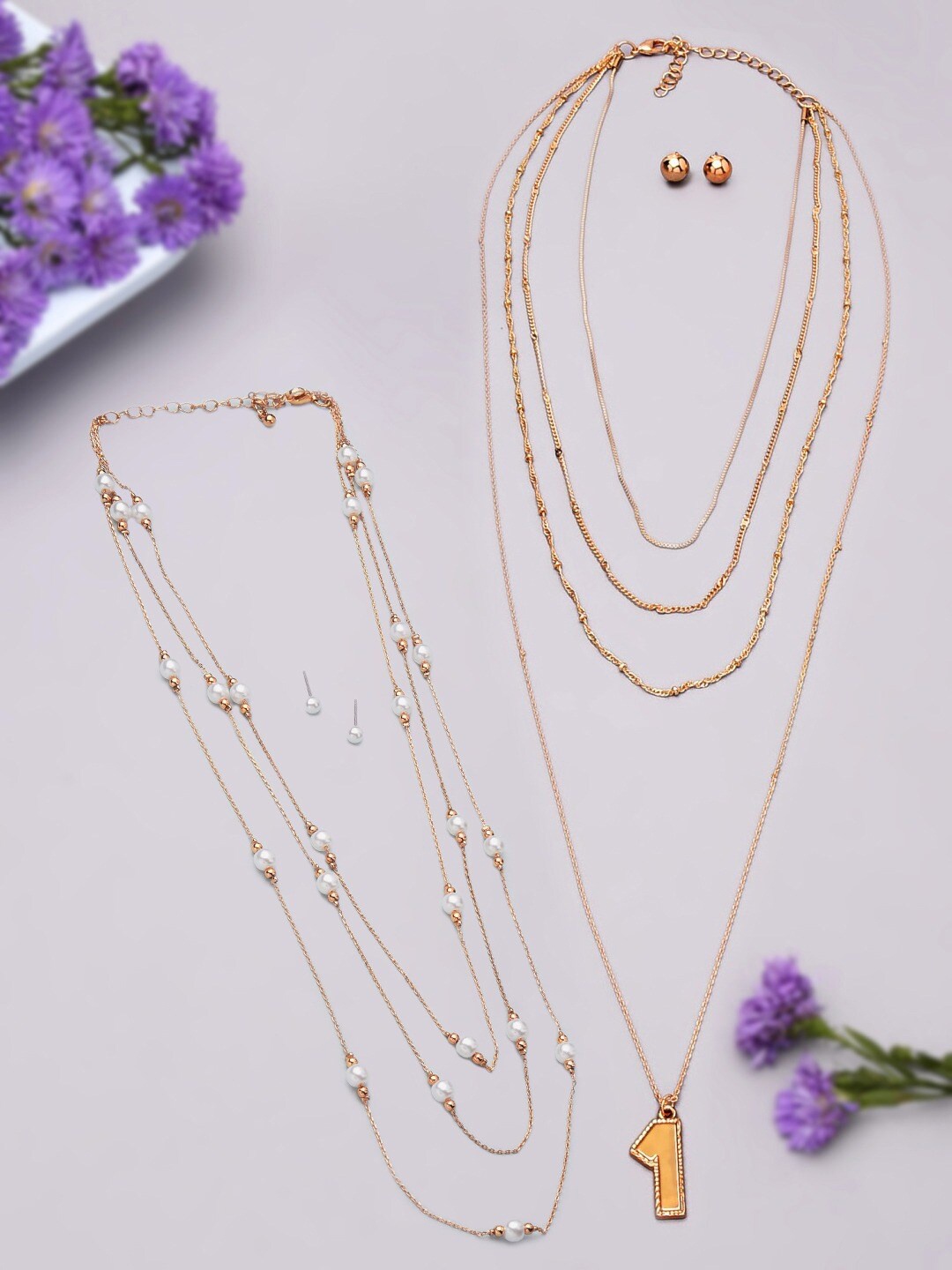 

AMI Women Set Of 2 Gold-Toned Layered Necklace