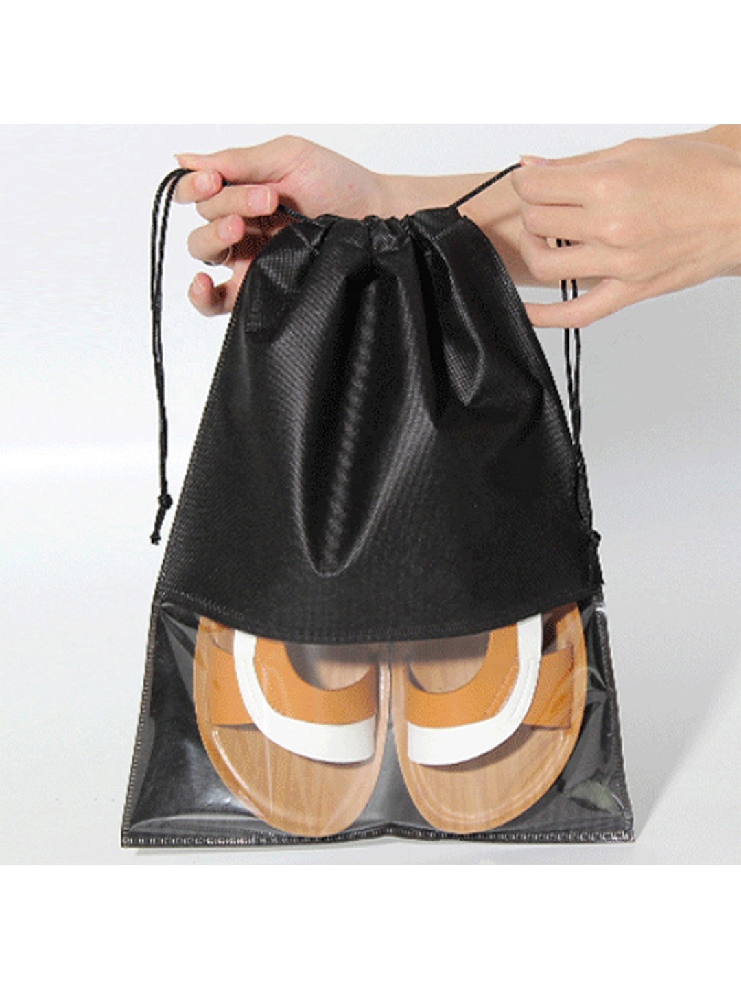 

atorakushon Set Of 6 Black Solid Shoe Organiser