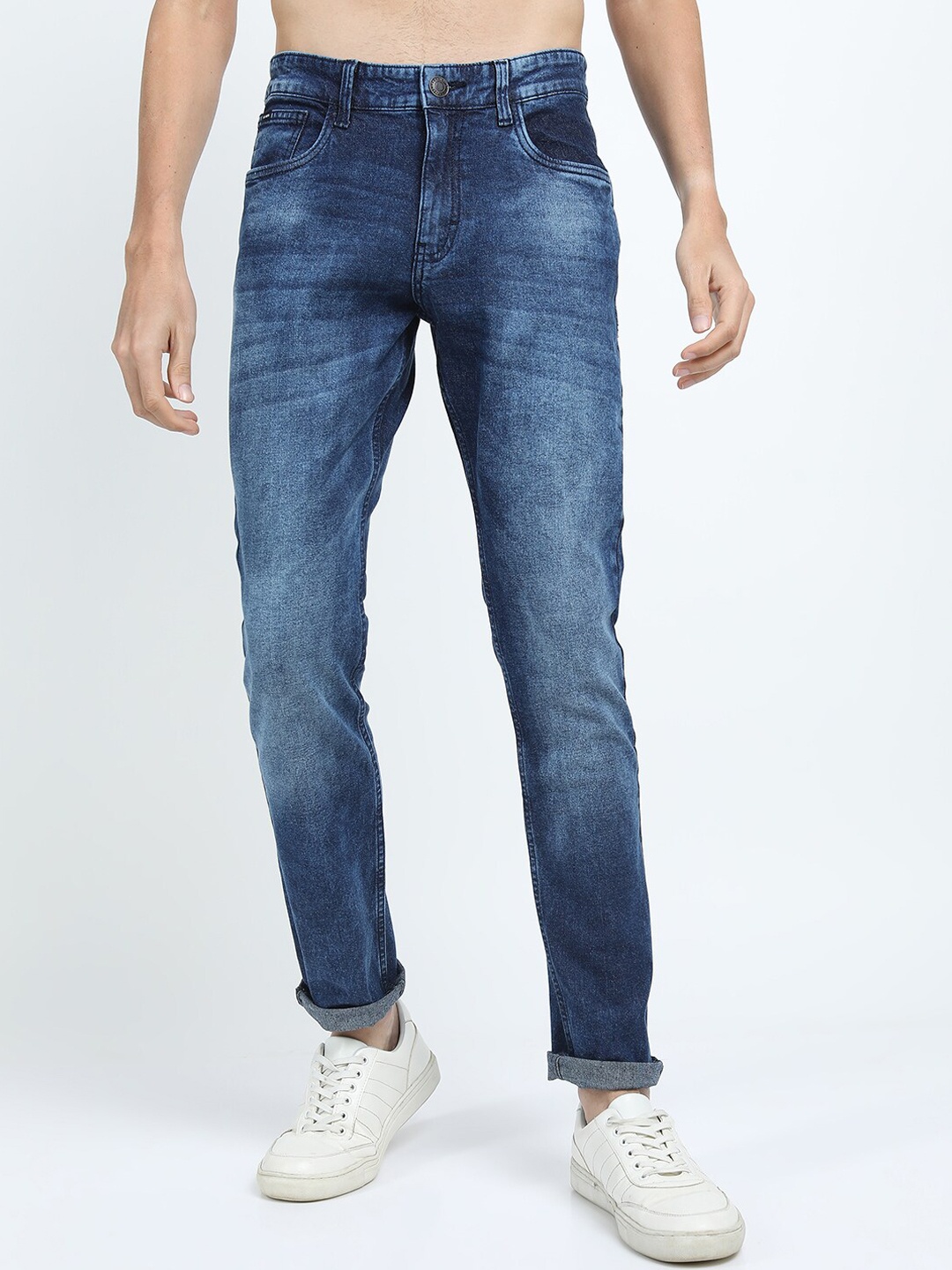 

HIGHLANDER Men White Clean look Jeans, Blue