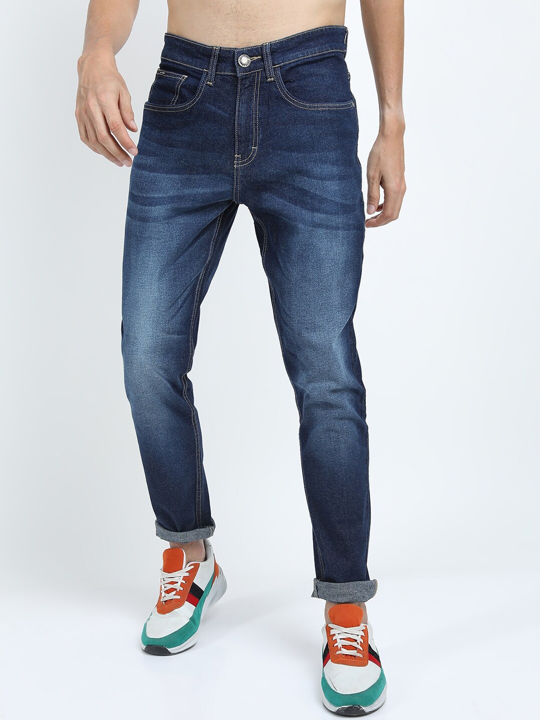 

HIGHLANDER Men Blue Tapered Fit Heavy Fade Stretchable Jeans
