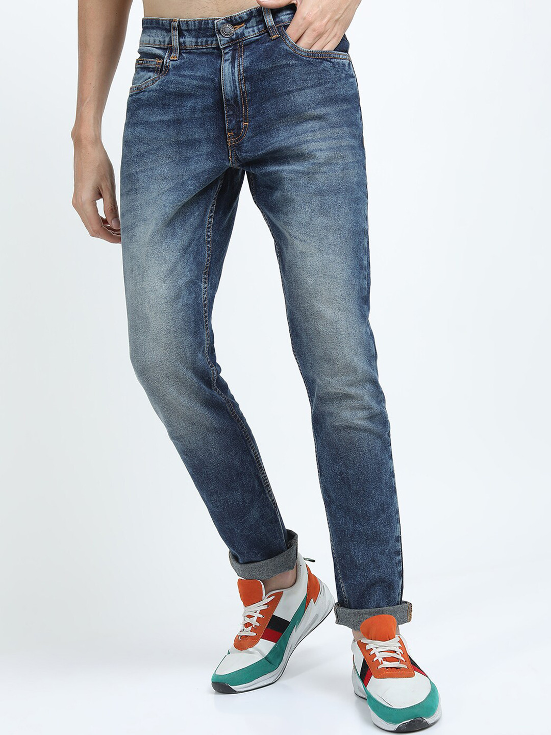 

HIGHLANDER Men Blue Slim Fit Heavy Fade Stretchable Jeans