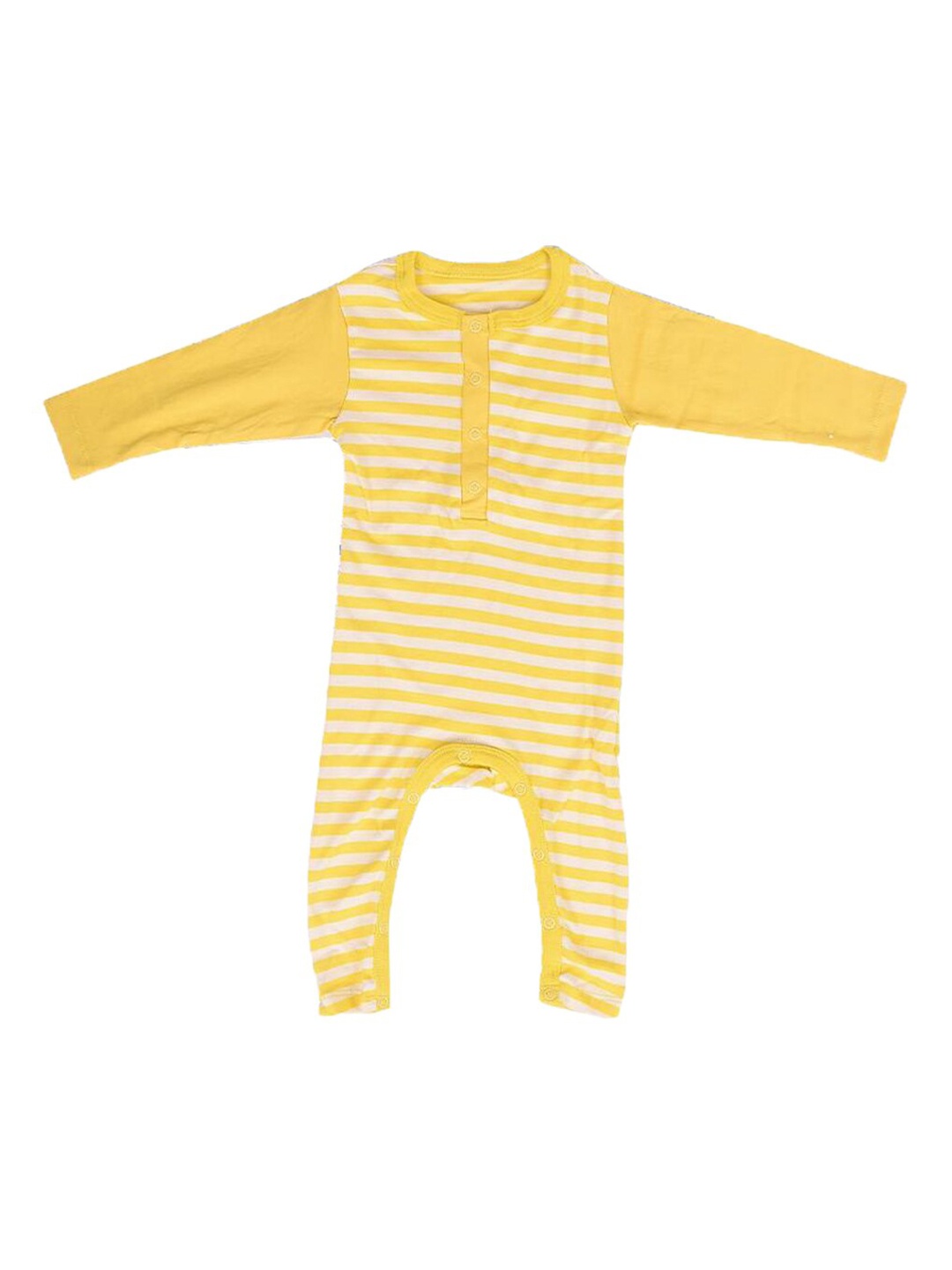 

Moms Home Infant Kids Yellow Striped Organic Cotton Rompers